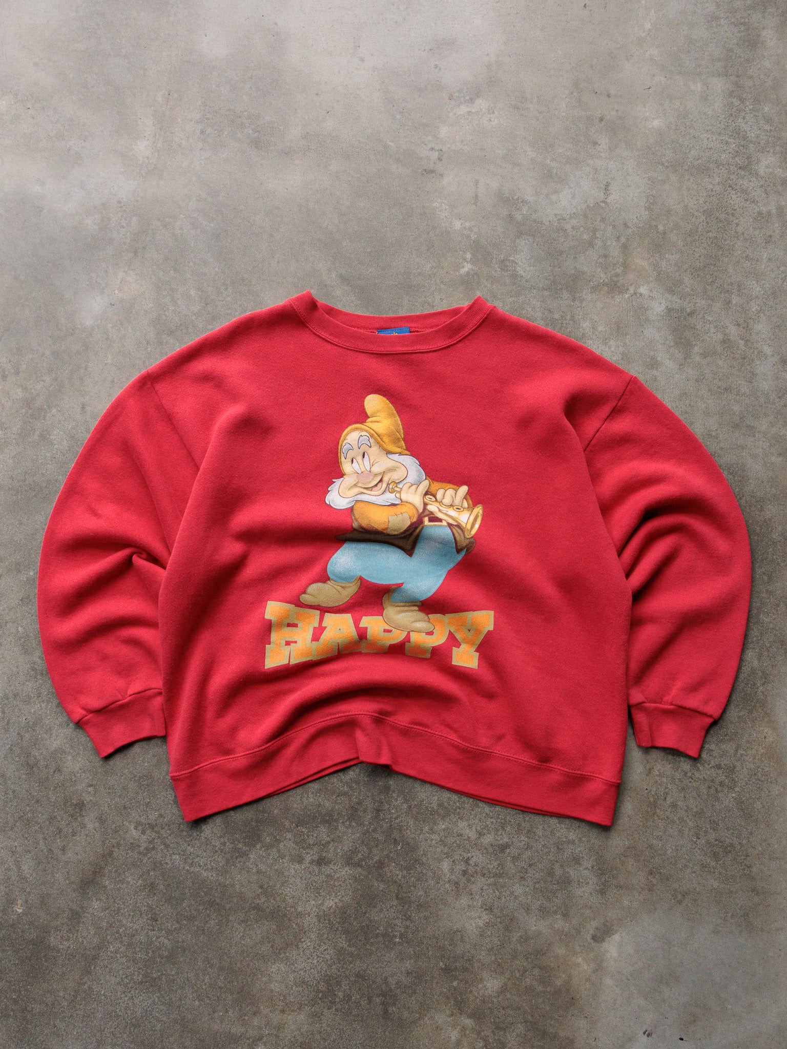 Vintage 90s Red Disney Happy Sweatshirt (-)