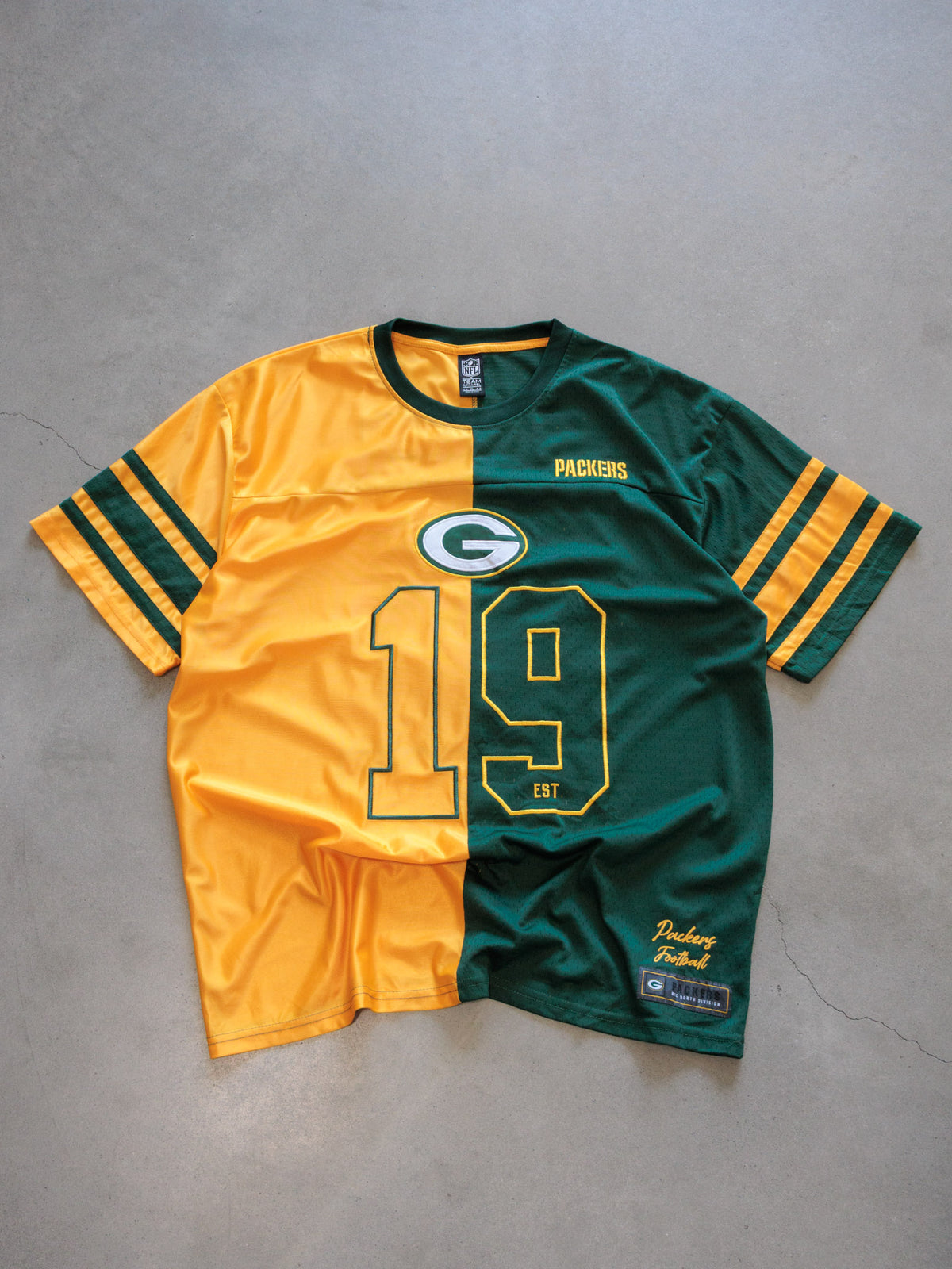 Vintage Green Bay Packers Colourblock Jersey (XL)
