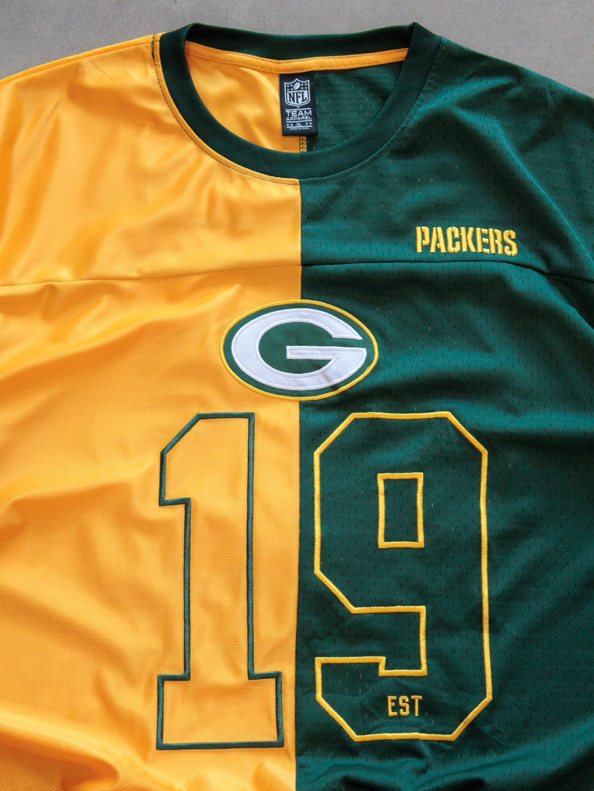 Vintage Green Bay Packers Colourblock Jersey (XL)