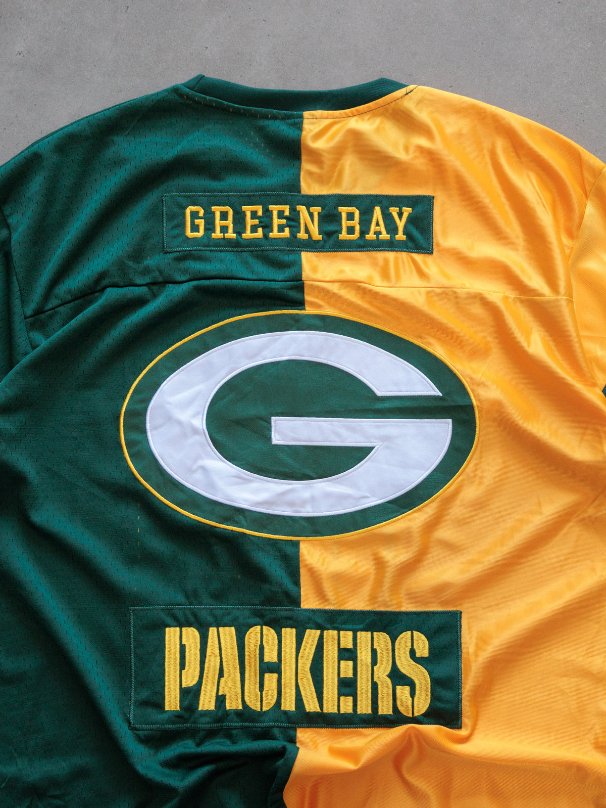 Vintage Green Bay Packers Colourblock Jersey (XL)