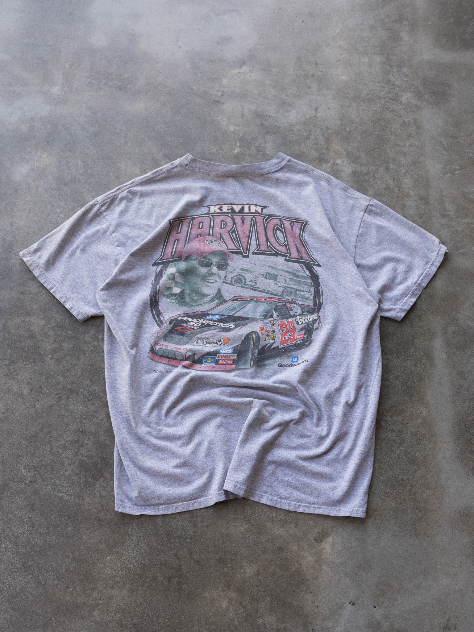 Vintage Grey Kevin Harvick NASCAR Tee (XL)