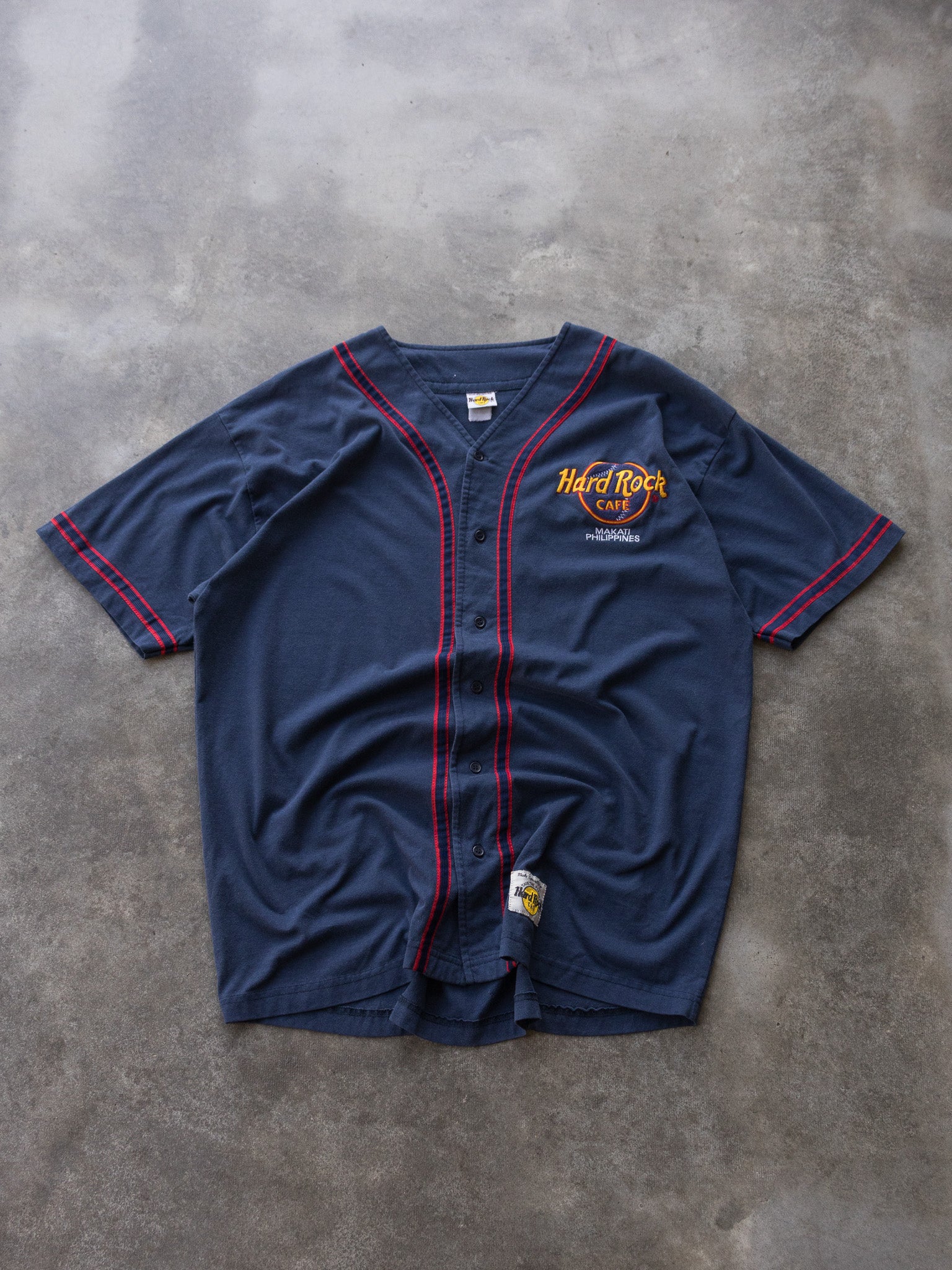 Vintage Navy Hard Rock Cafe Makati Philippines Jersey (XL)