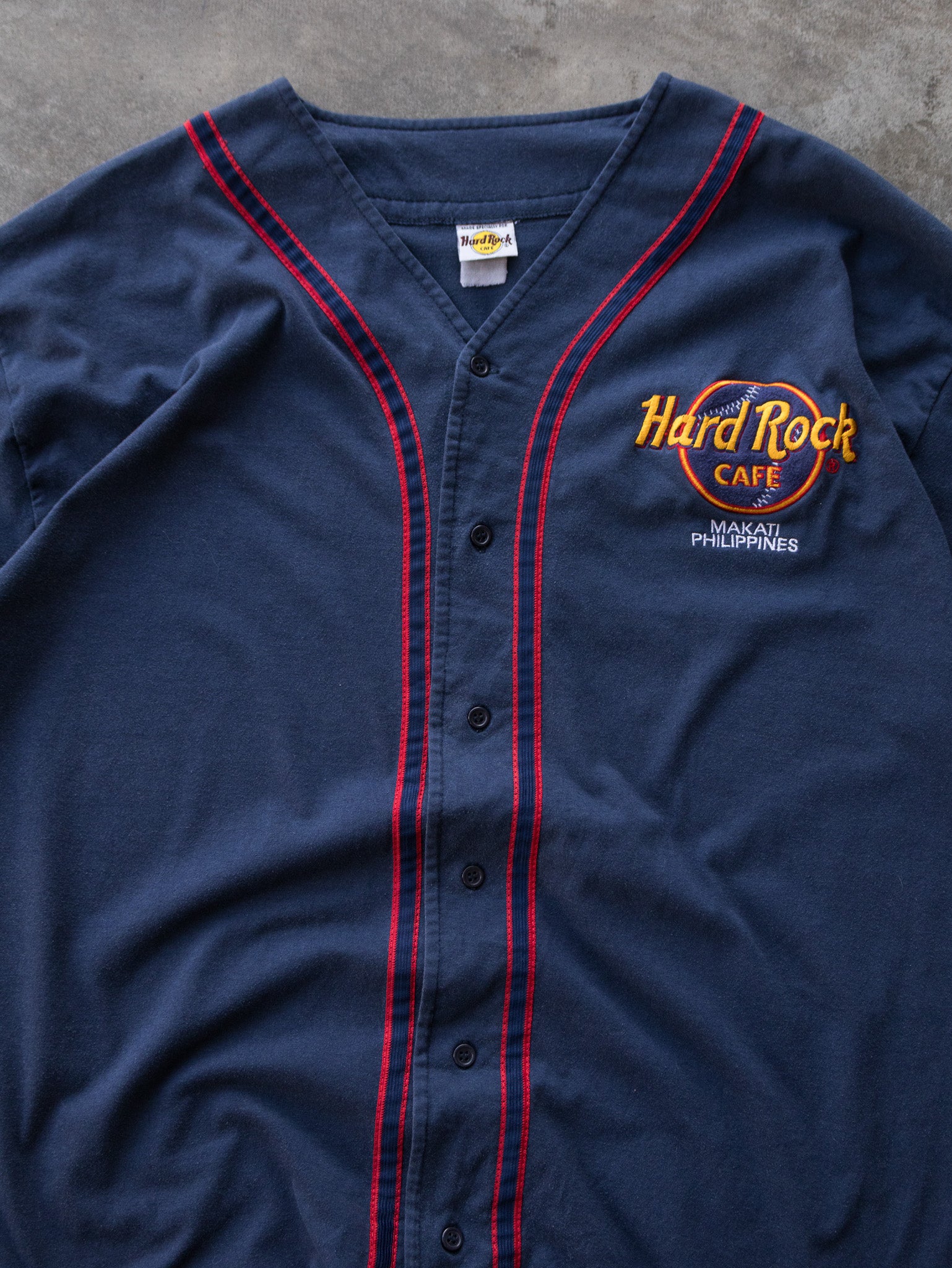 Vintage Navy Hard Rock Cafe Makati Philippines Jersey (XL)