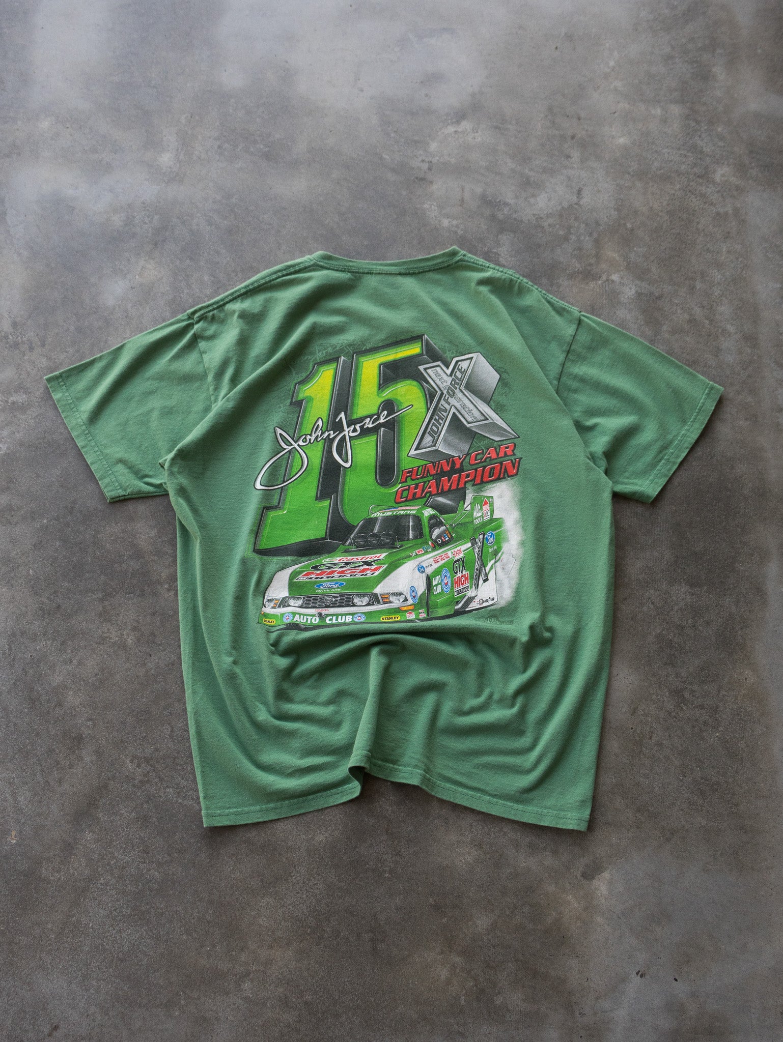 Vintage John Force Funny Car Champion NHRA Racing Tee (XL)