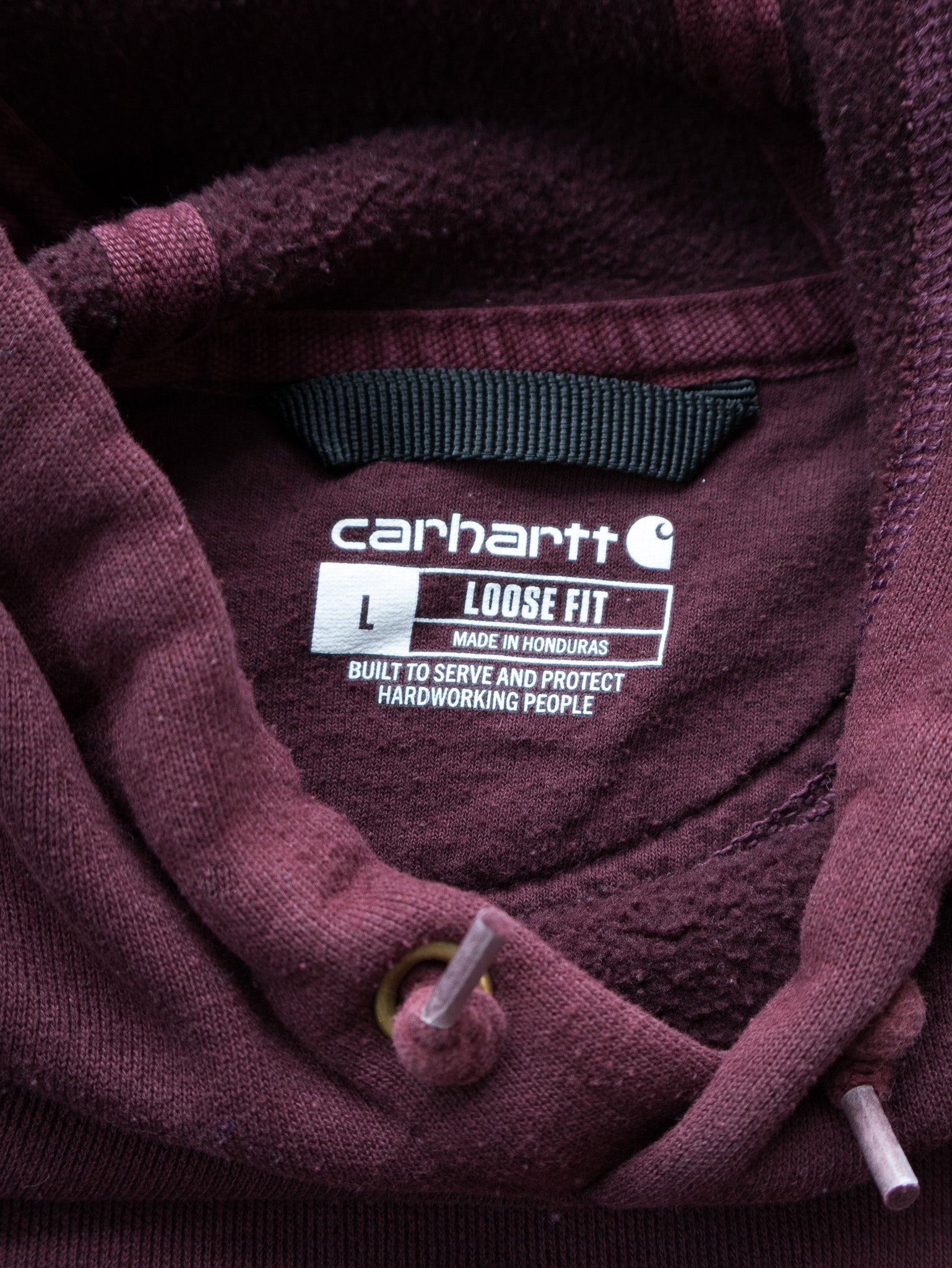 Vintage Maroon Carhartt Hoodie (L)