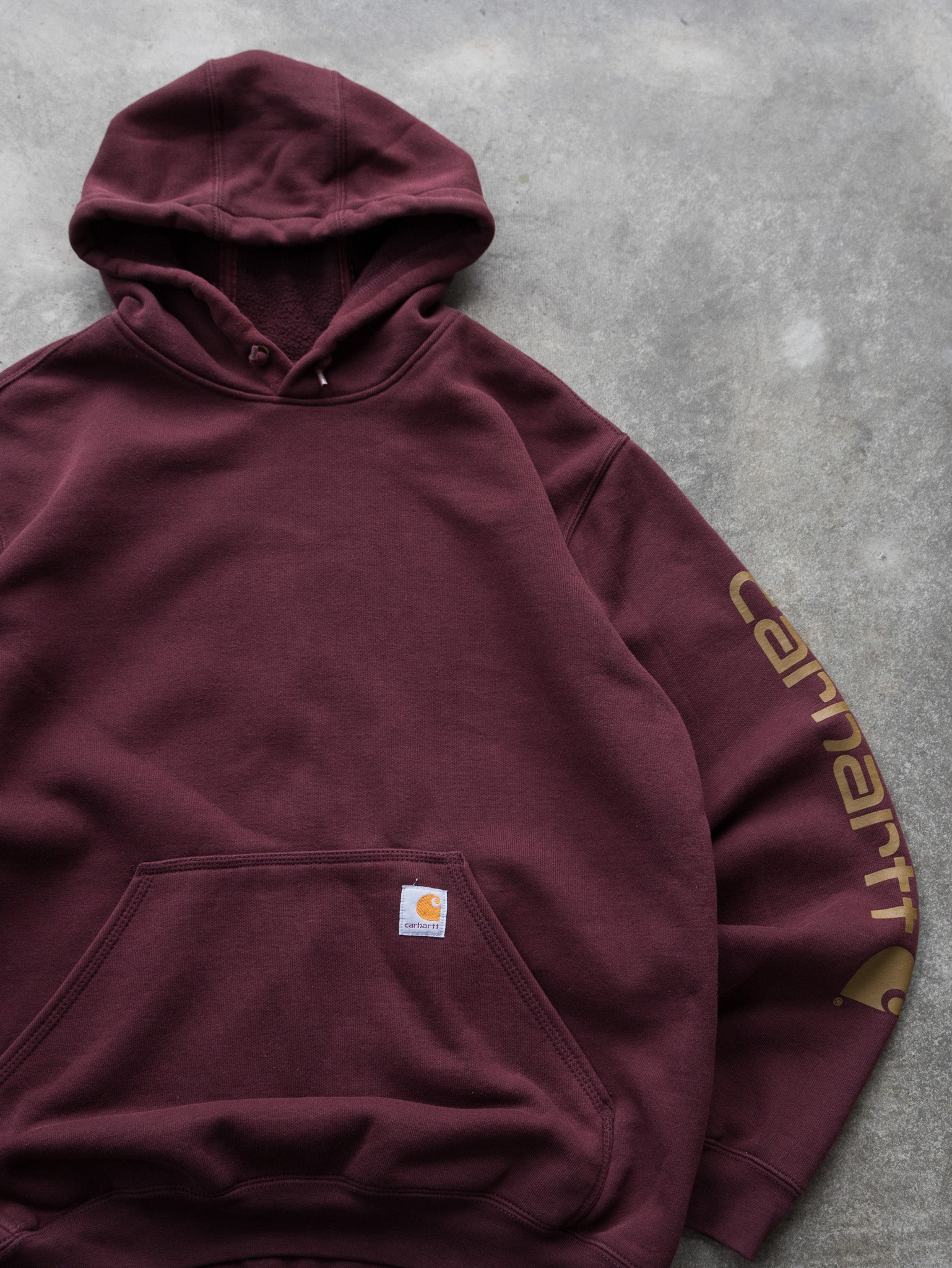 Vintage Maroon Carhartt Hoodie (L)