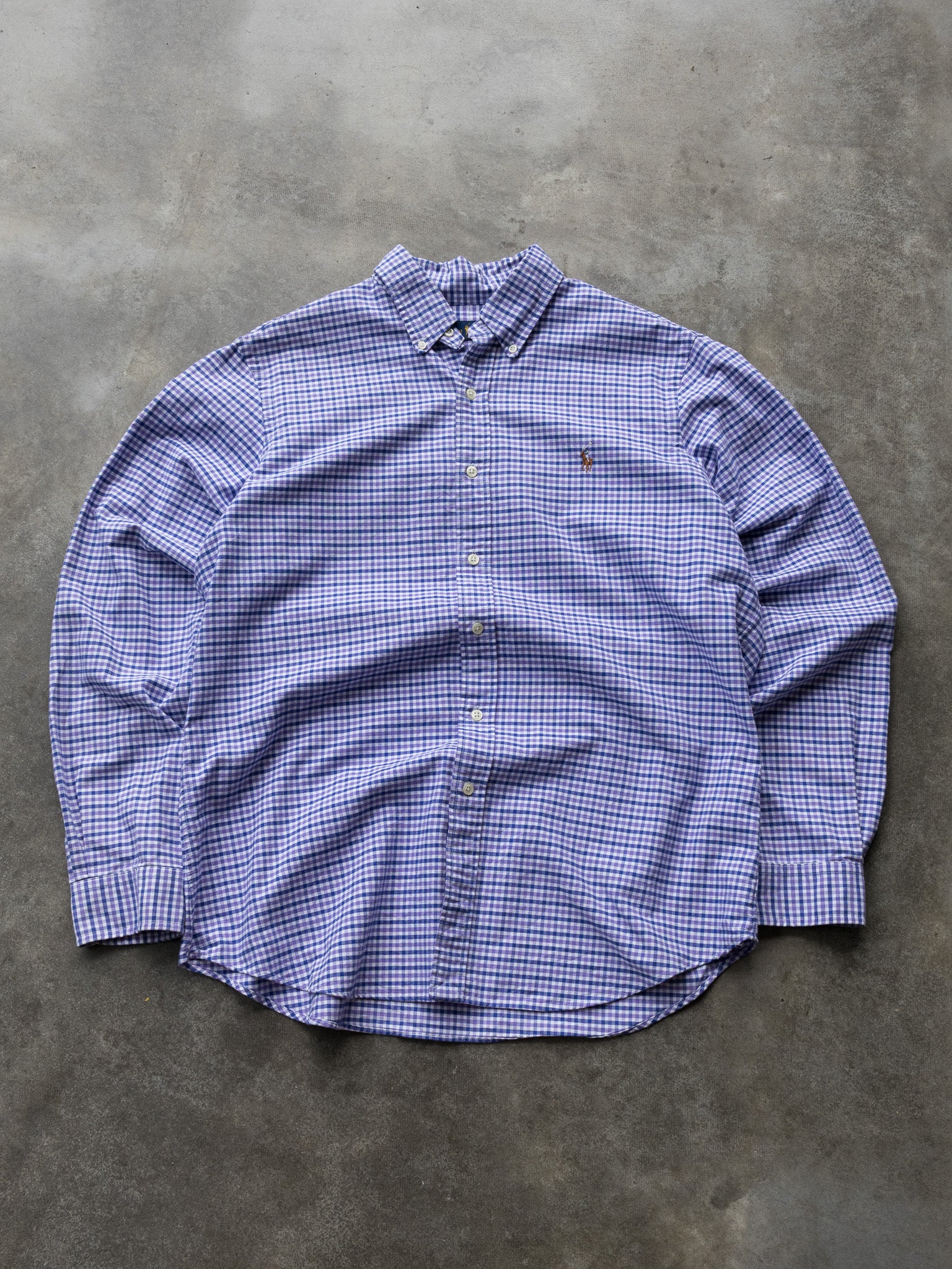 Vintage Blue & Purple Ralph Lauren Gingham Check Shirt (L)