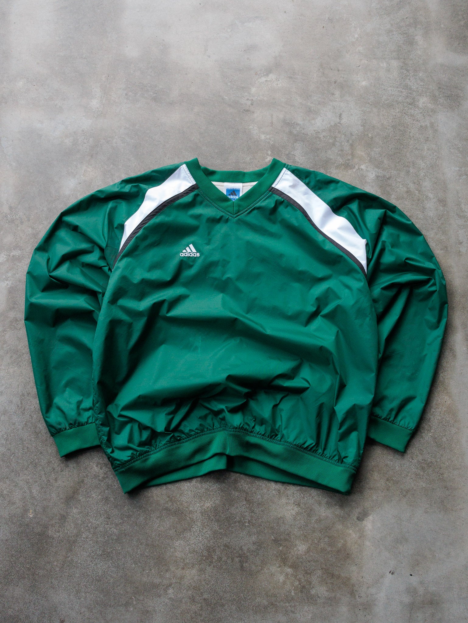 Vintage 00s Green Adidas Pullover Jacket (L)