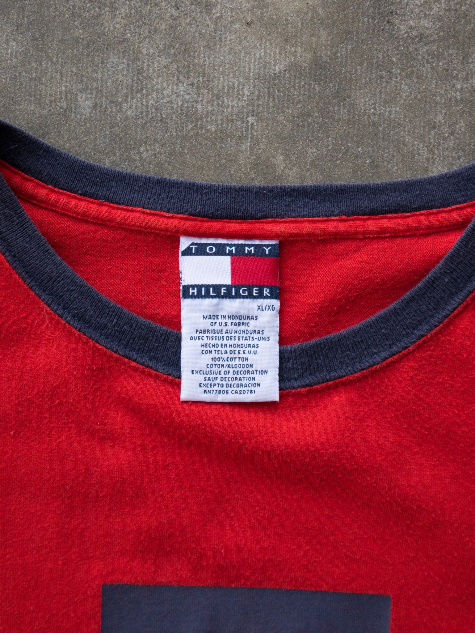 Vintage Red Tommy Hilfiger Tee (XL)