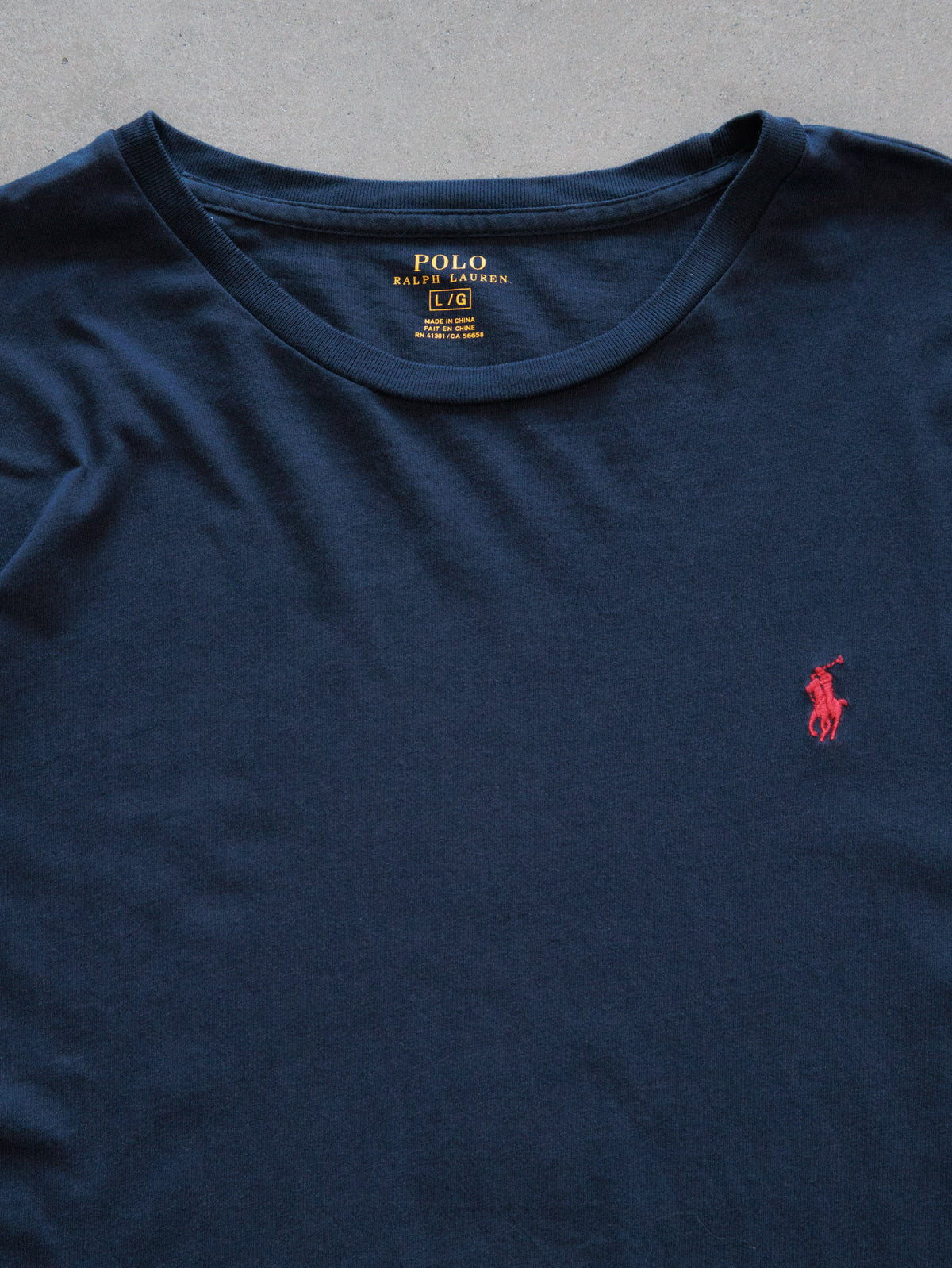 Vintage Navy Polo Ralph Lauren Long Sleeve Tee (L)