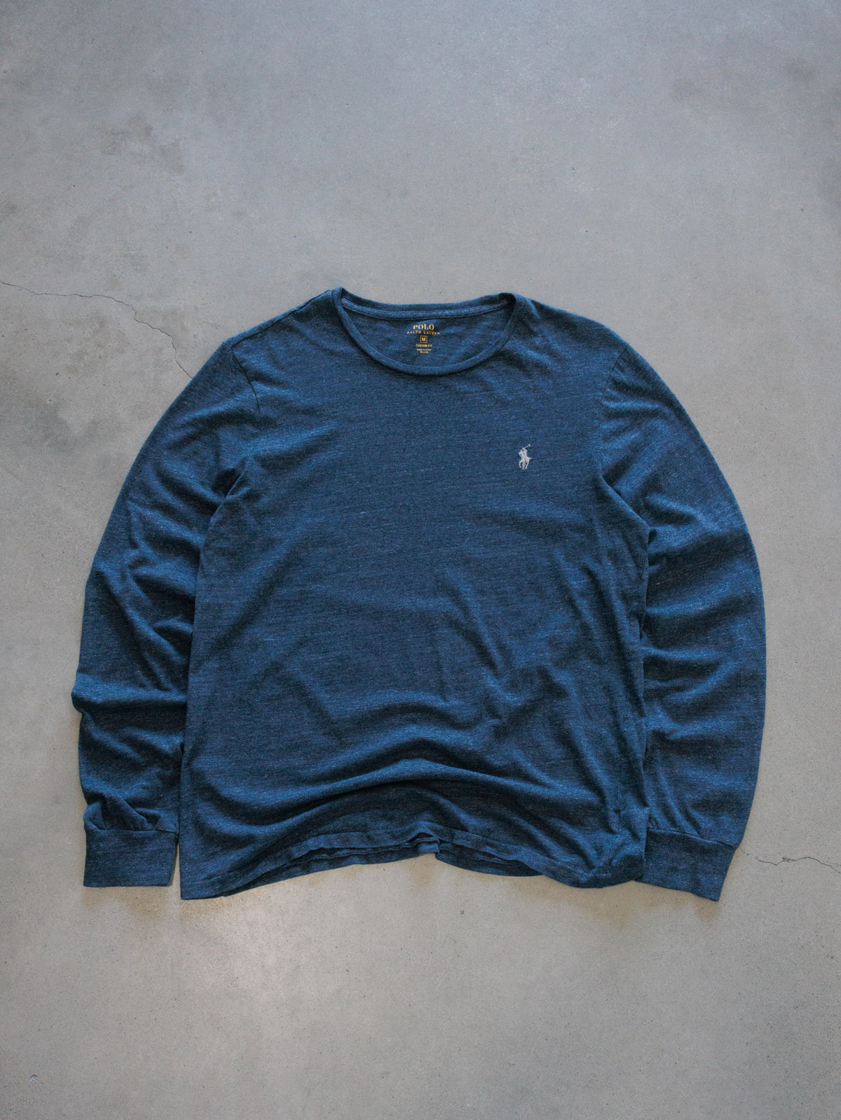 Vintage Navy Polo Ralph Lauren Long Sleeve Tee (M)