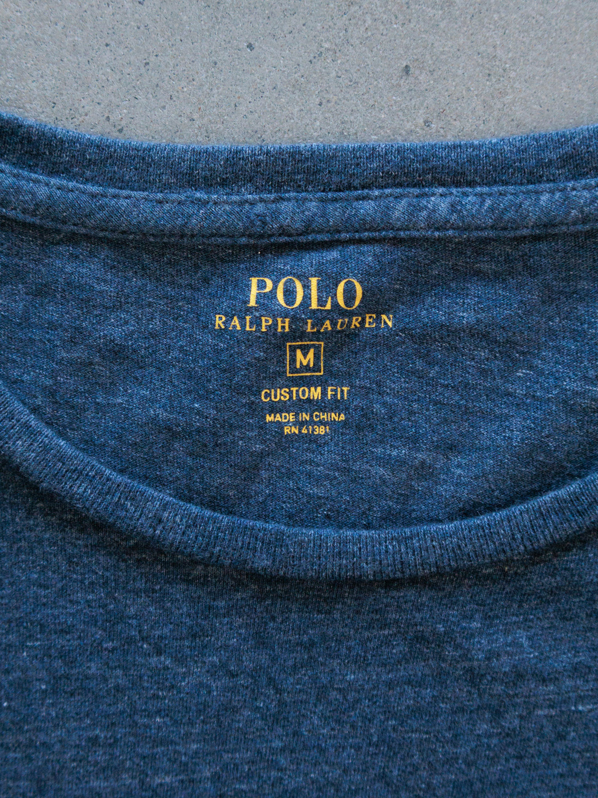 Vintage Navy Polo Ralph Lauren Long Sleeve Tee (M)