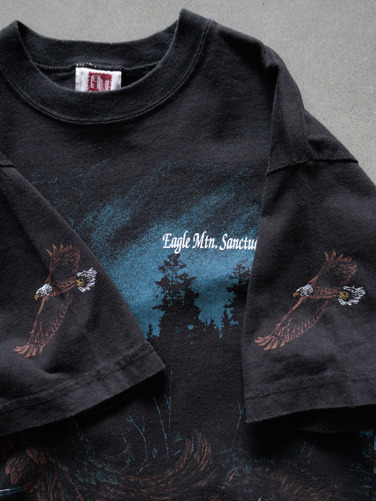 Vintage 90s Black Bald Eagle Tee (M)