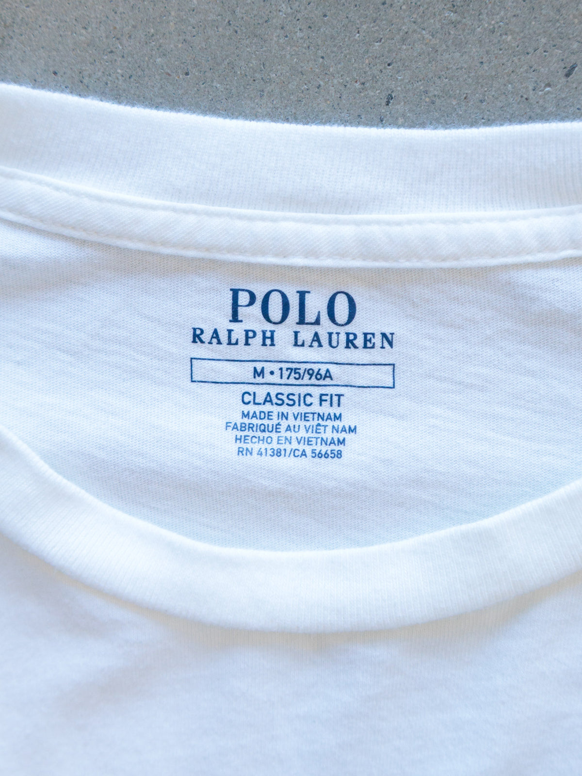 Vintage White Polo Ralph Lauren Pocket Tee (M)