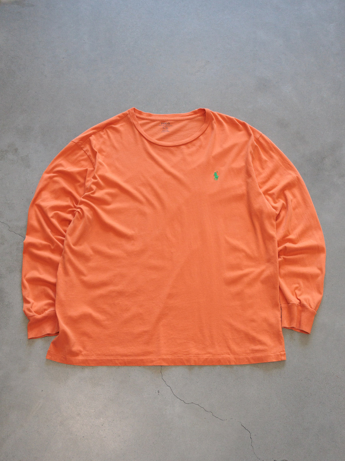 Vintage Orange Polo Ralph Lauren Long Sleeve Tee (L)