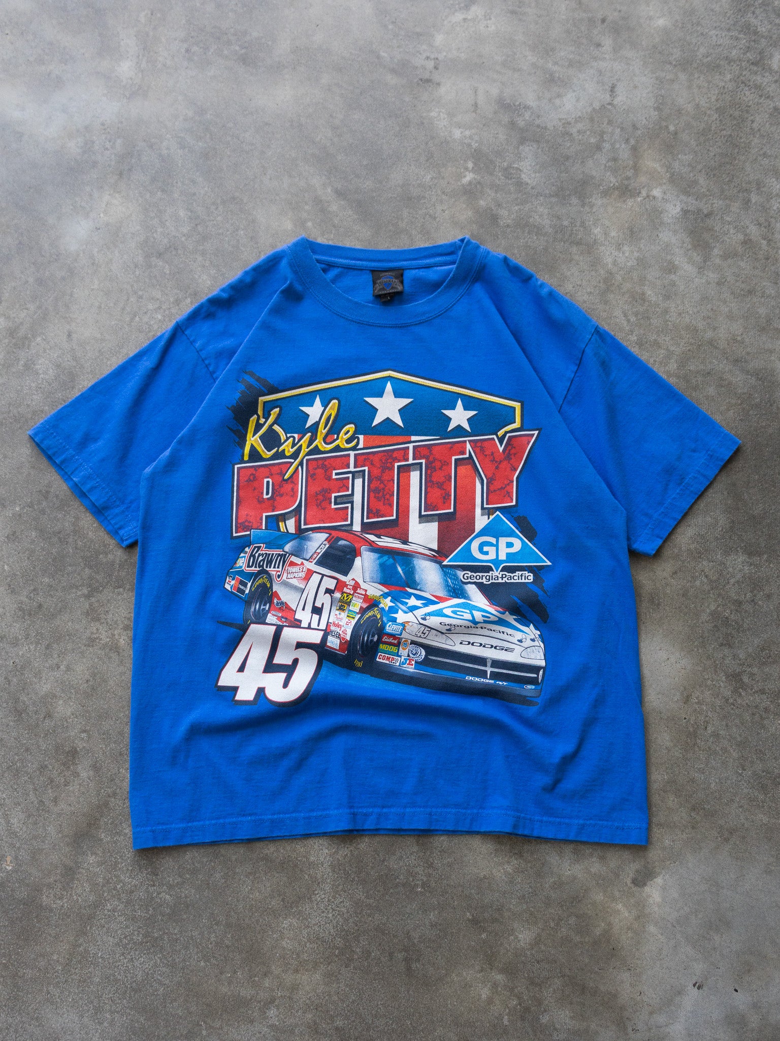 Vintage 00s Blue Kyle Petty NASCAR Tee (L)
