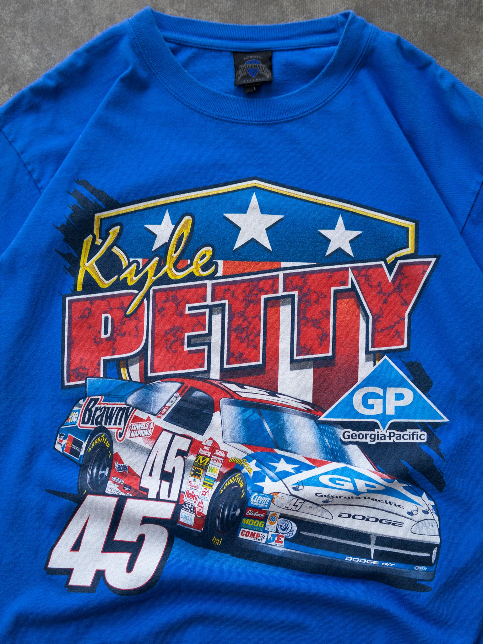 Vintage 00s Blue Kyle Petty NASCAR Tee (L)
