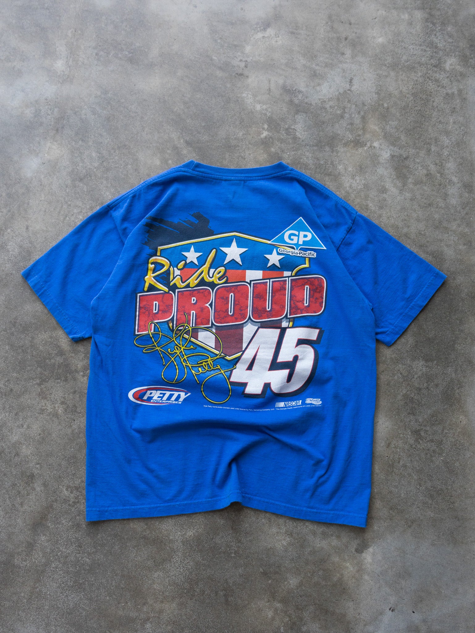 Vintage 00s Blue Kyle Petty NASCAR Tee (L)