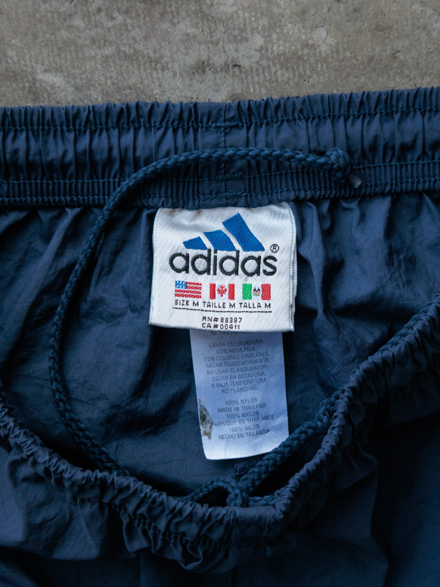 Vintage 90s Navy Adidas Track Pants (M)