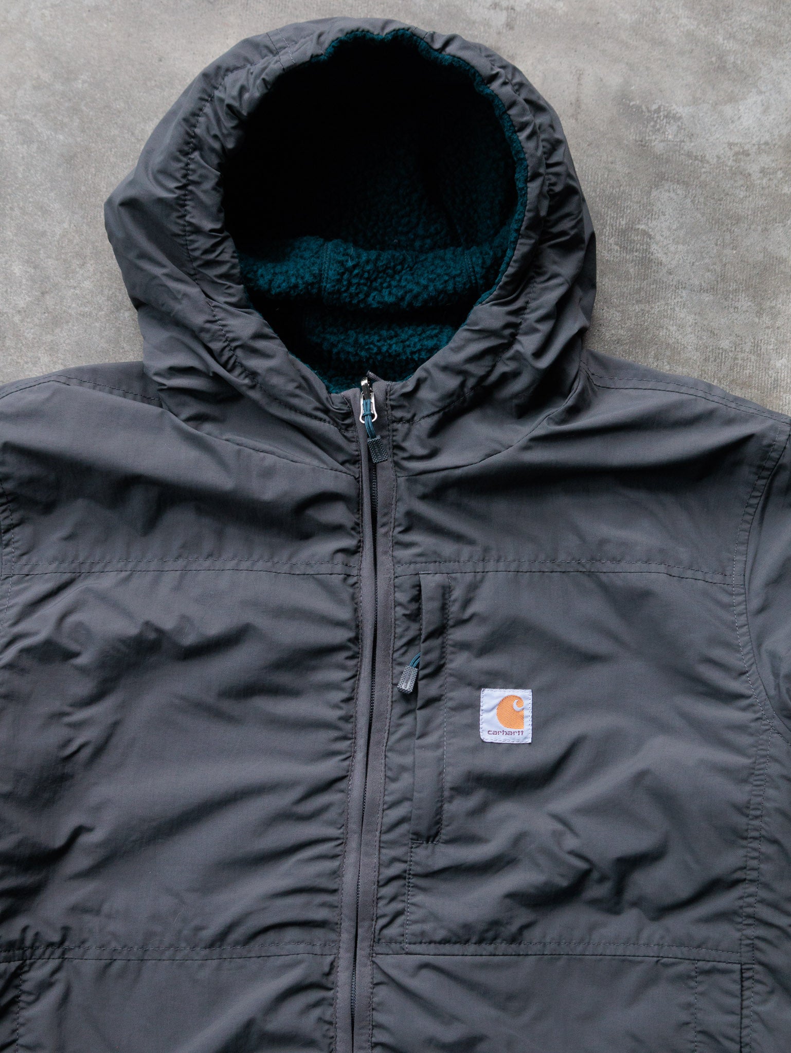 Vintage Green Carhartt Reversible Fleece Jacket (-)