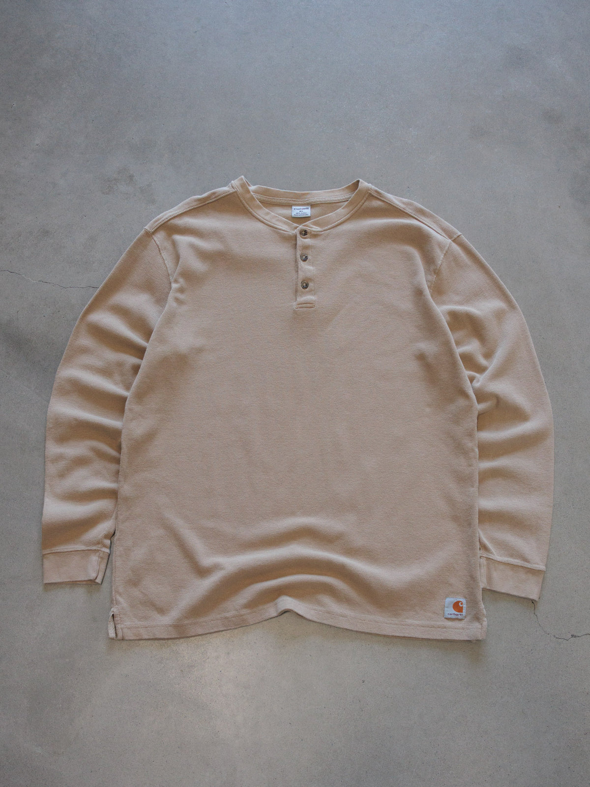 Vintage Beige Carhartt Knit Henley Shirt (XL)