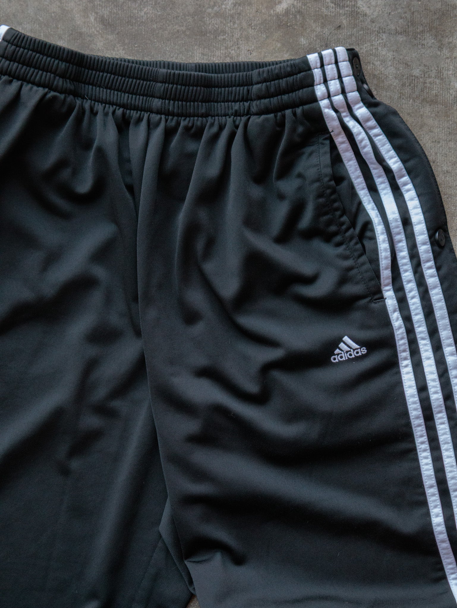 Vintage 00s Black Adidas Snap Track Pants (M)