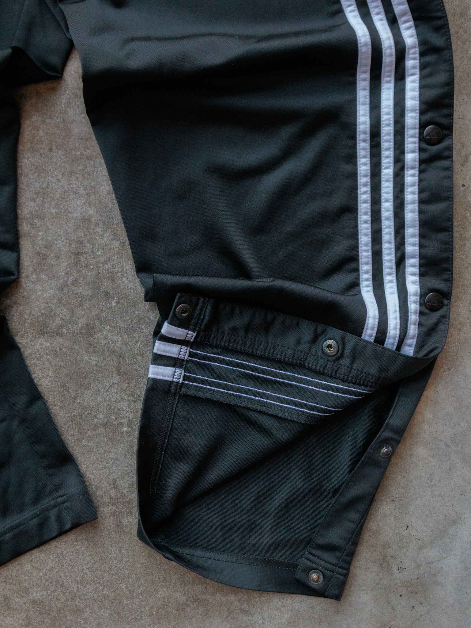 Vintage 00s Black Adidas Snap Track Pants (M)