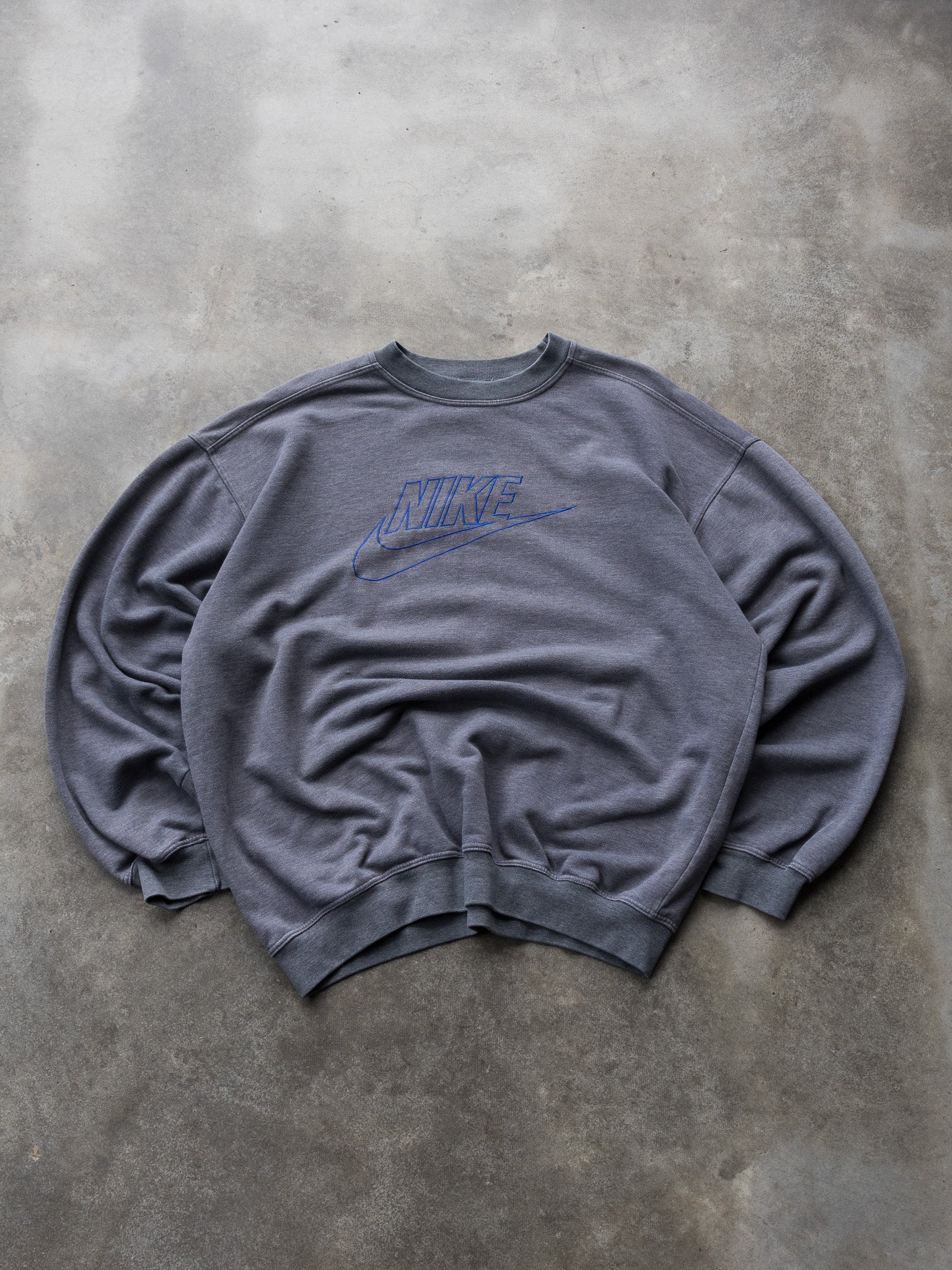 Vintage Grey Nike Spell Out Sweatshirt (2XL)