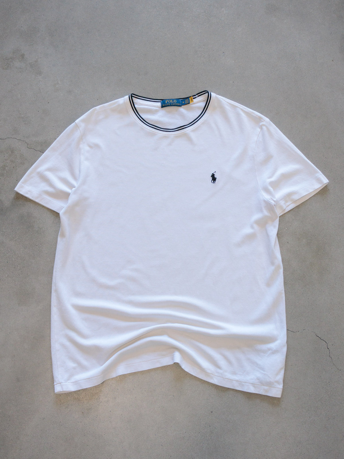 Vintage White Polo Ralph Lauren Tee (M)