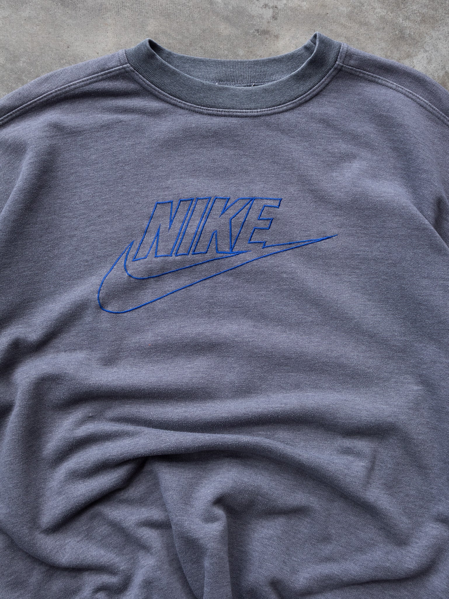 Vintage Grey Nike Spell Out Sweatshirt (2XL)