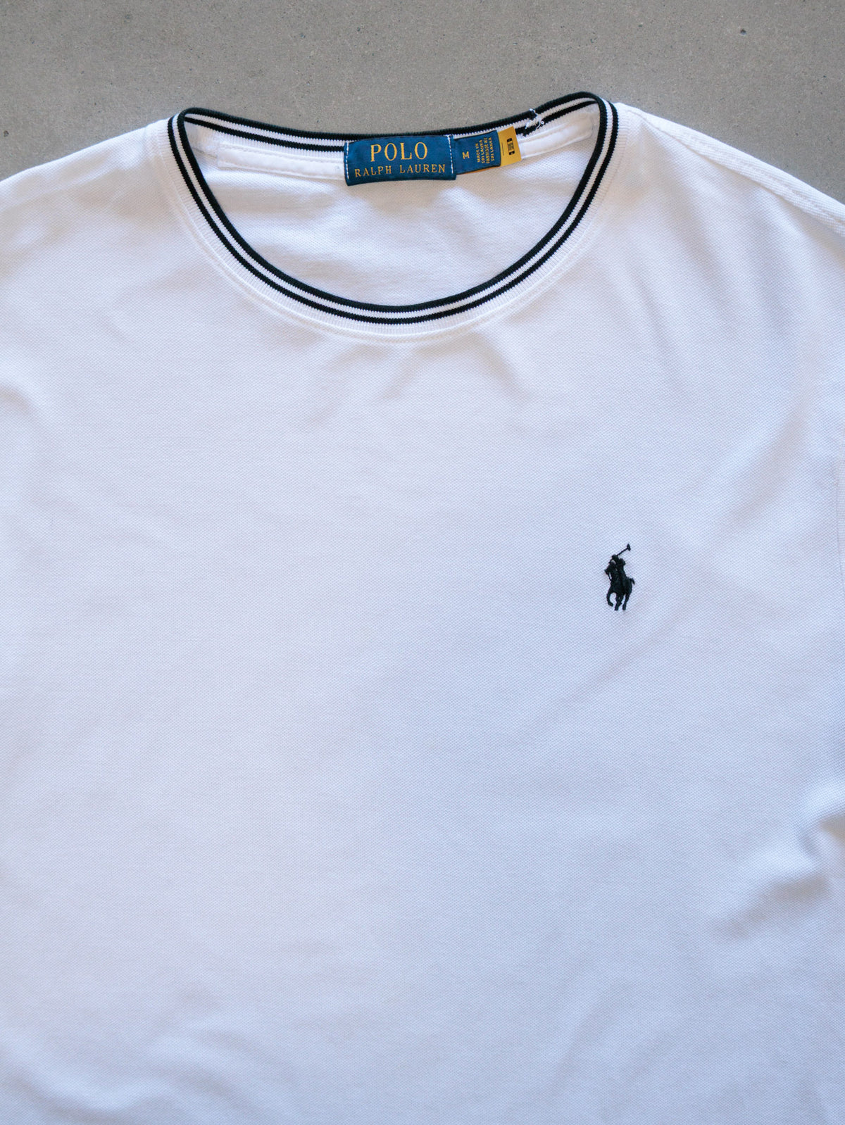 Vintage White Polo Ralph Lauren Tee (M)