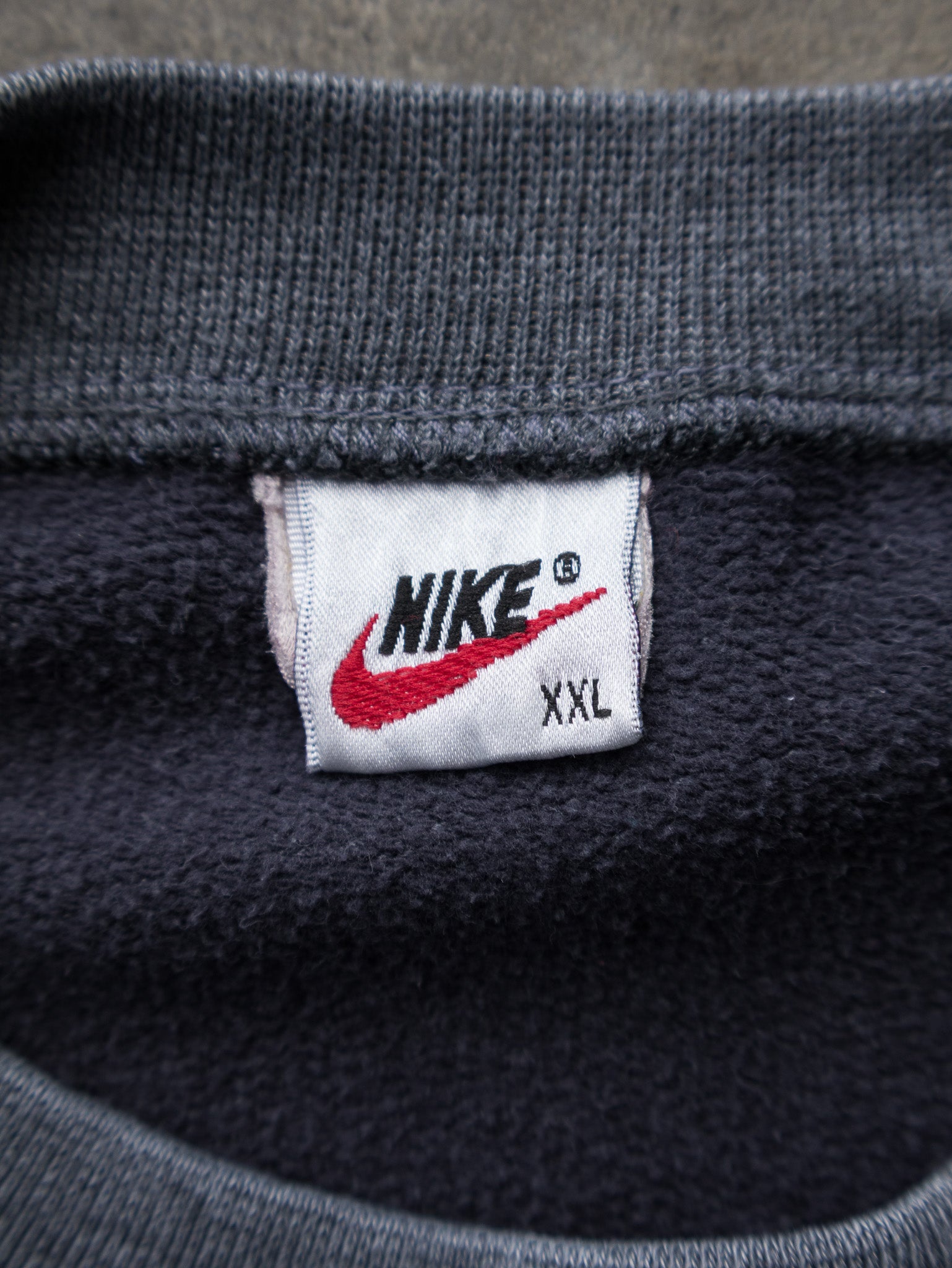 Vintage Grey Nike Spell Out Sweatshirt (2XL)