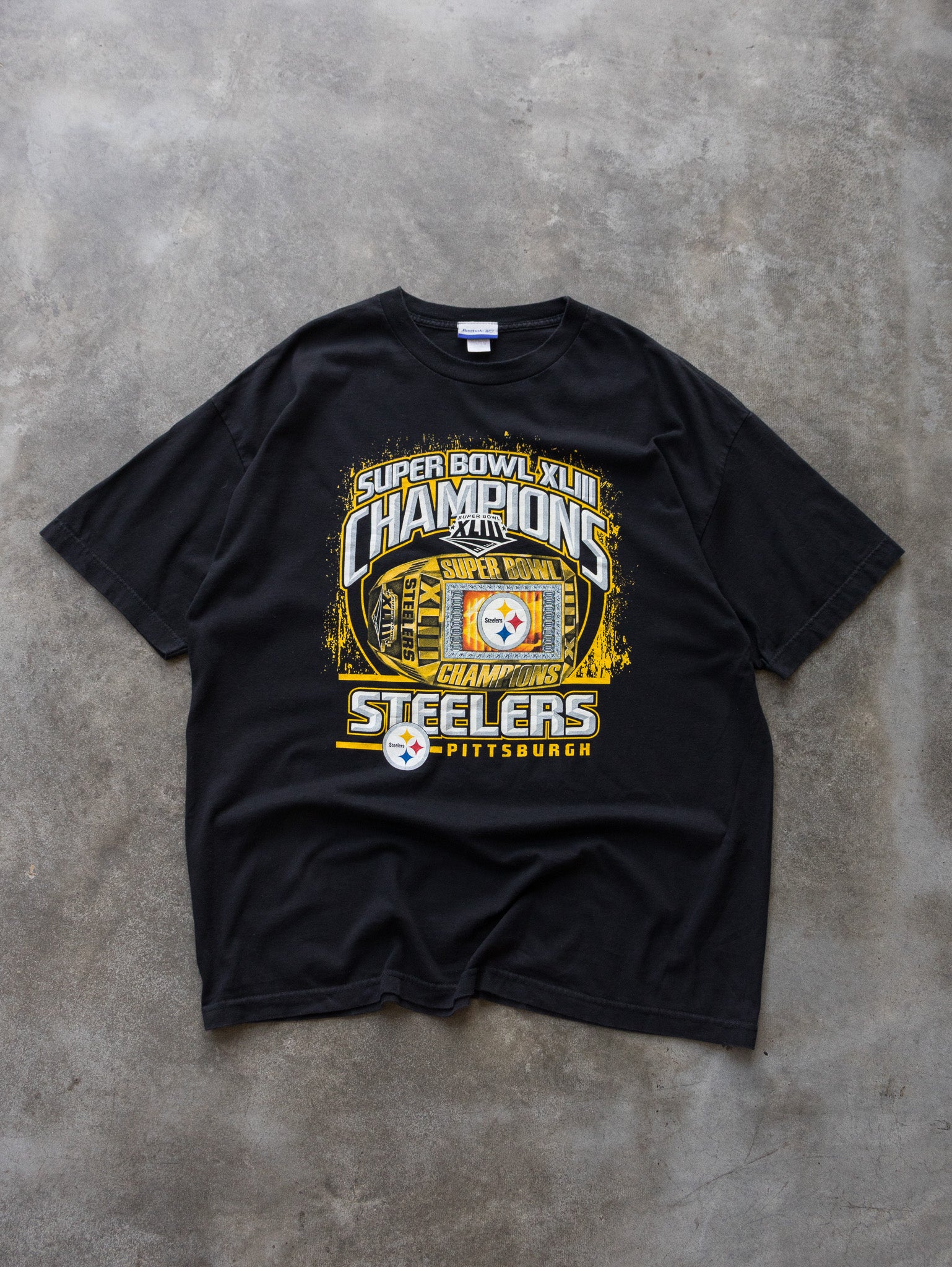 Vintage 2009 Pittsburgh Steelers Super Bowl Champions Ring Tee (XL)