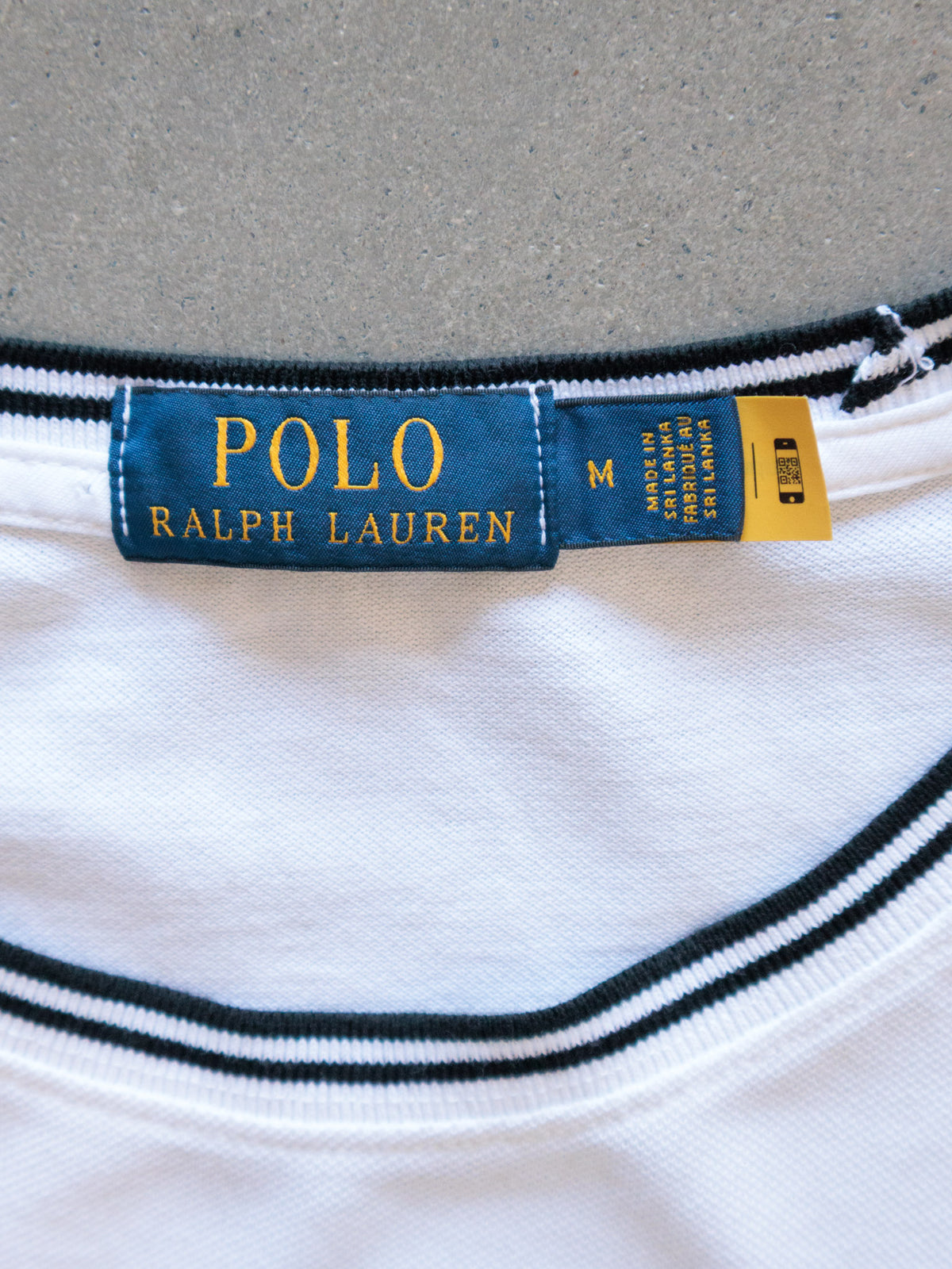Vintage White Polo Ralph Lauren Tee (M)