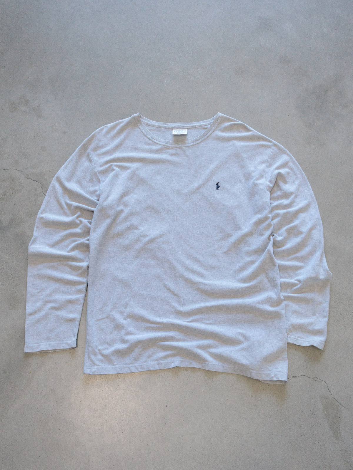 Vintage Grey Polo Ralph Lauren Long Sleeve Tee (L)