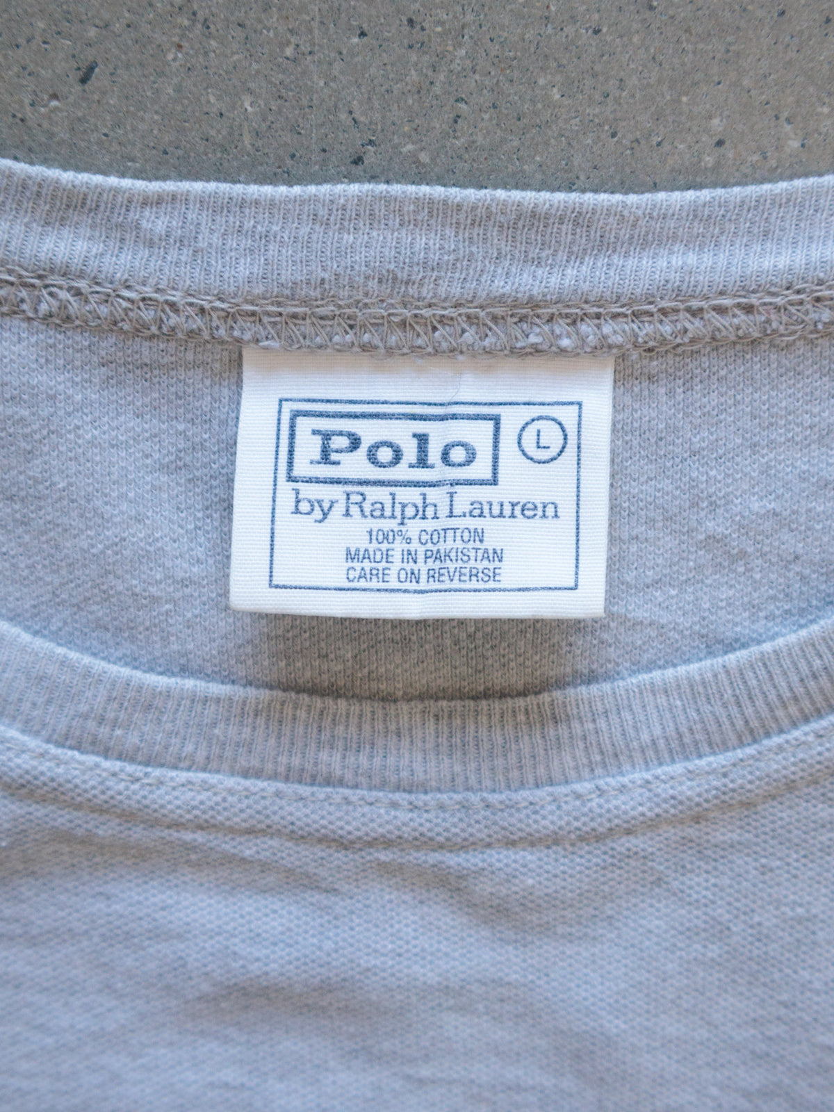 Vintage Grey Polo Ralph Lauren Long Sleeve Tee (L)