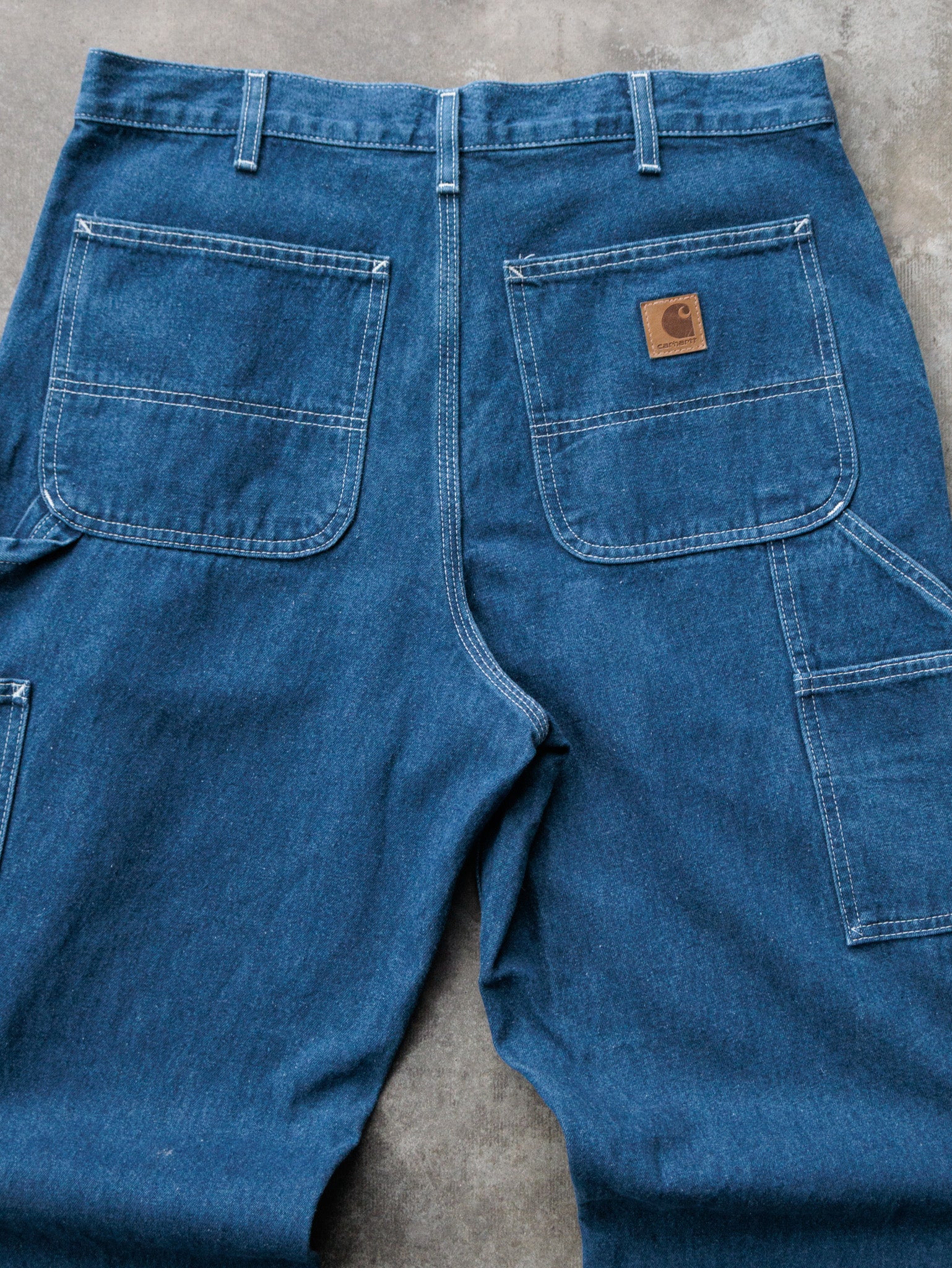 Vintage Blue Carhartt Denim Carpenter Pant (W33)