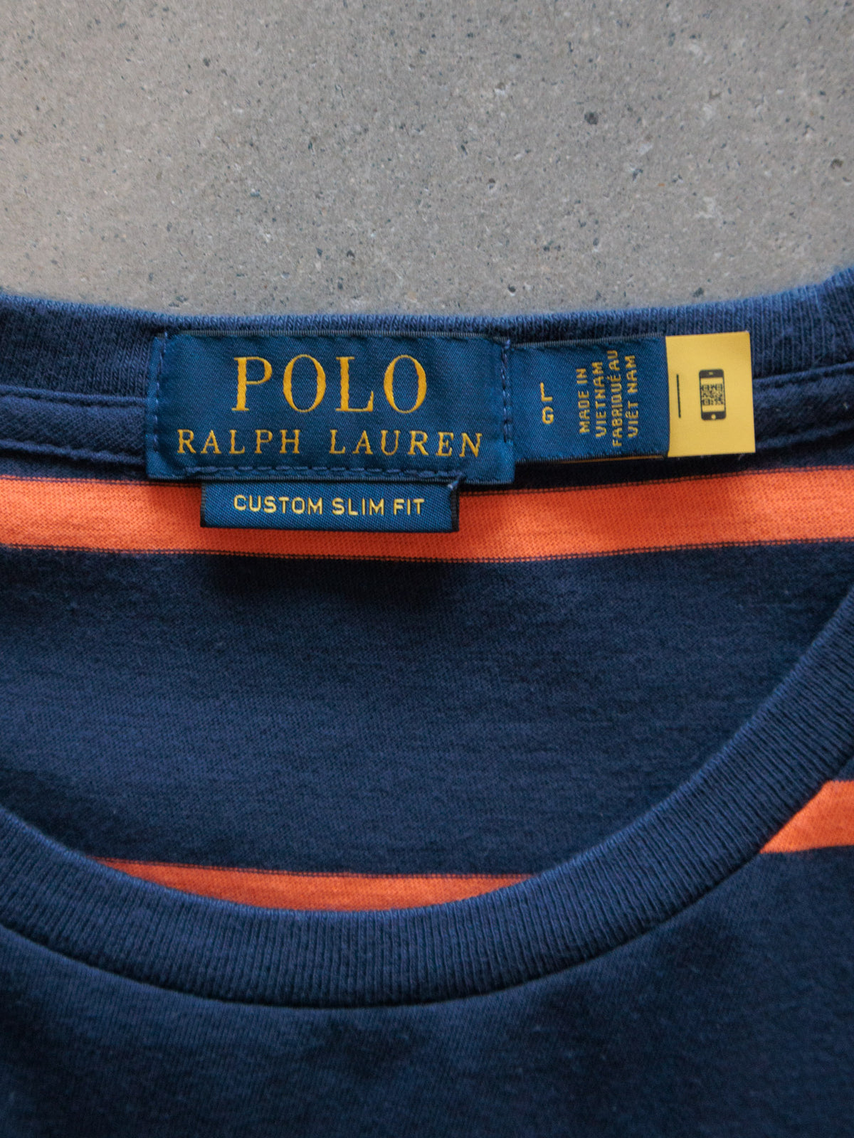 Vintage Navy Striped Polo Ralph Lauren Tee (L)