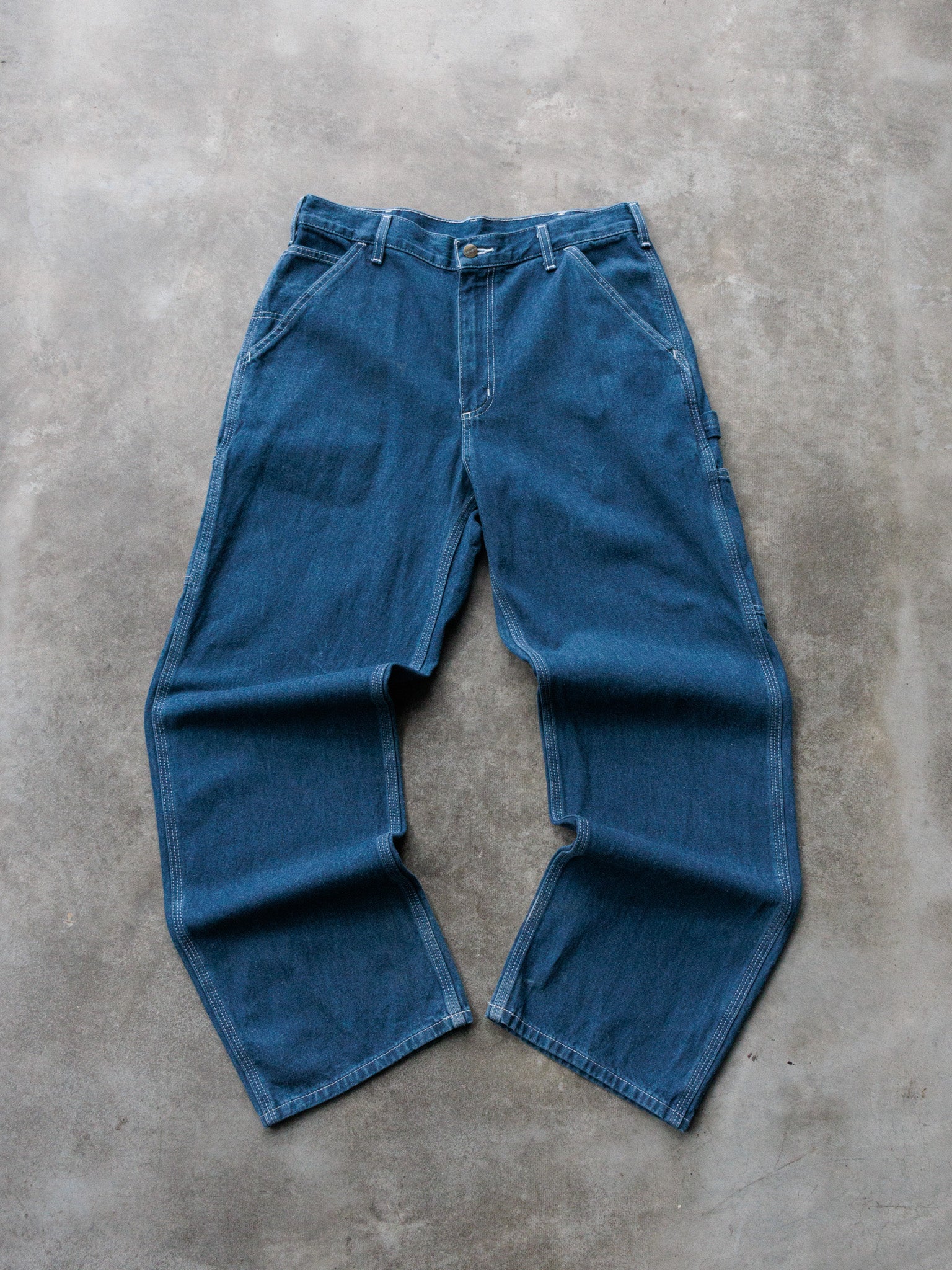 Vintage Blue Carhartt Denim Carpenter Pant (W33)