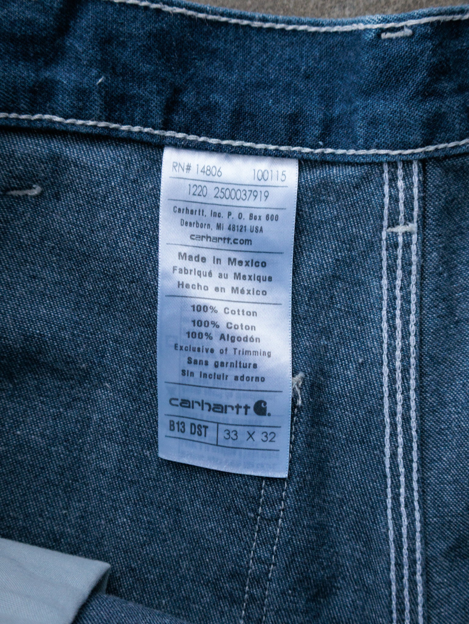 Vintage Blue Carhartt Denim Carpenter Pant (W33)