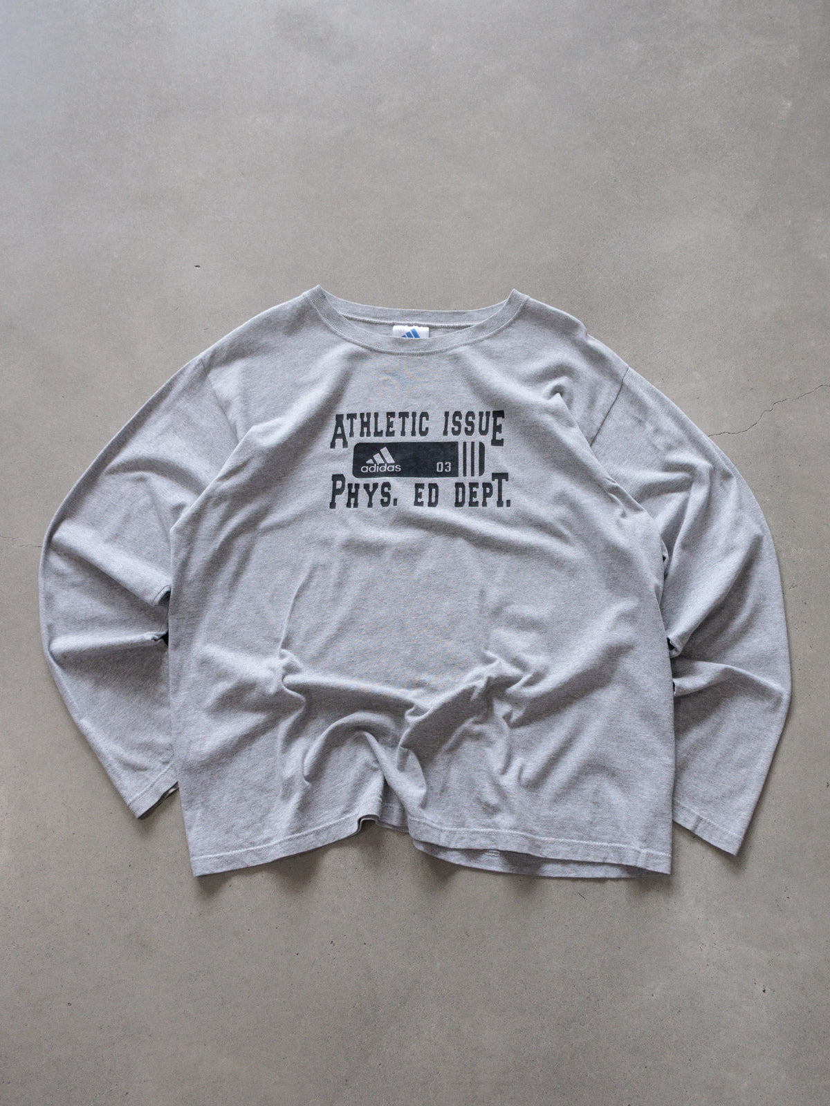 Vintage Grey Adidas Long Sleeve Tee (L)