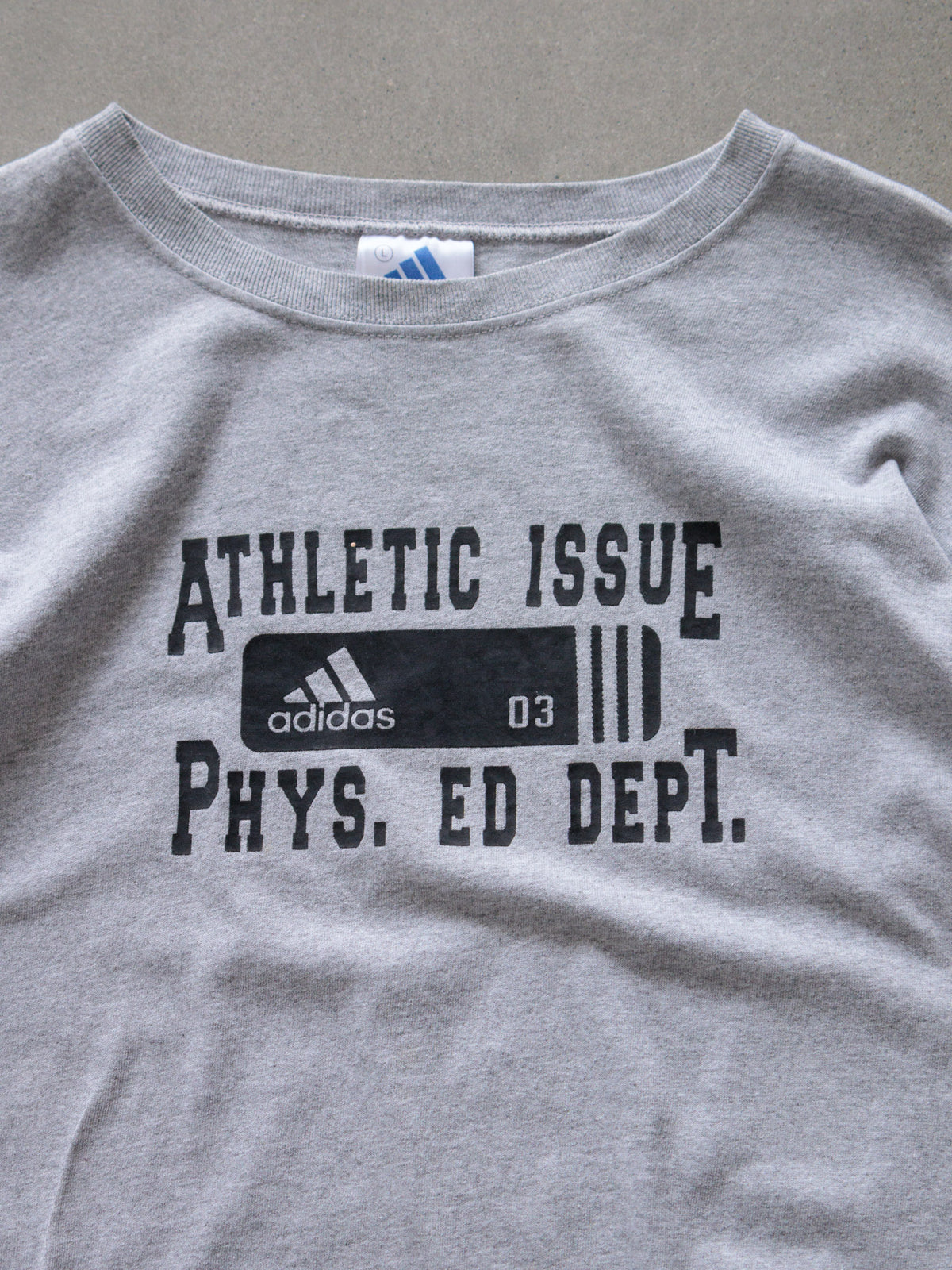Vintage Grey Adidas Long Sleeve Tee (L)