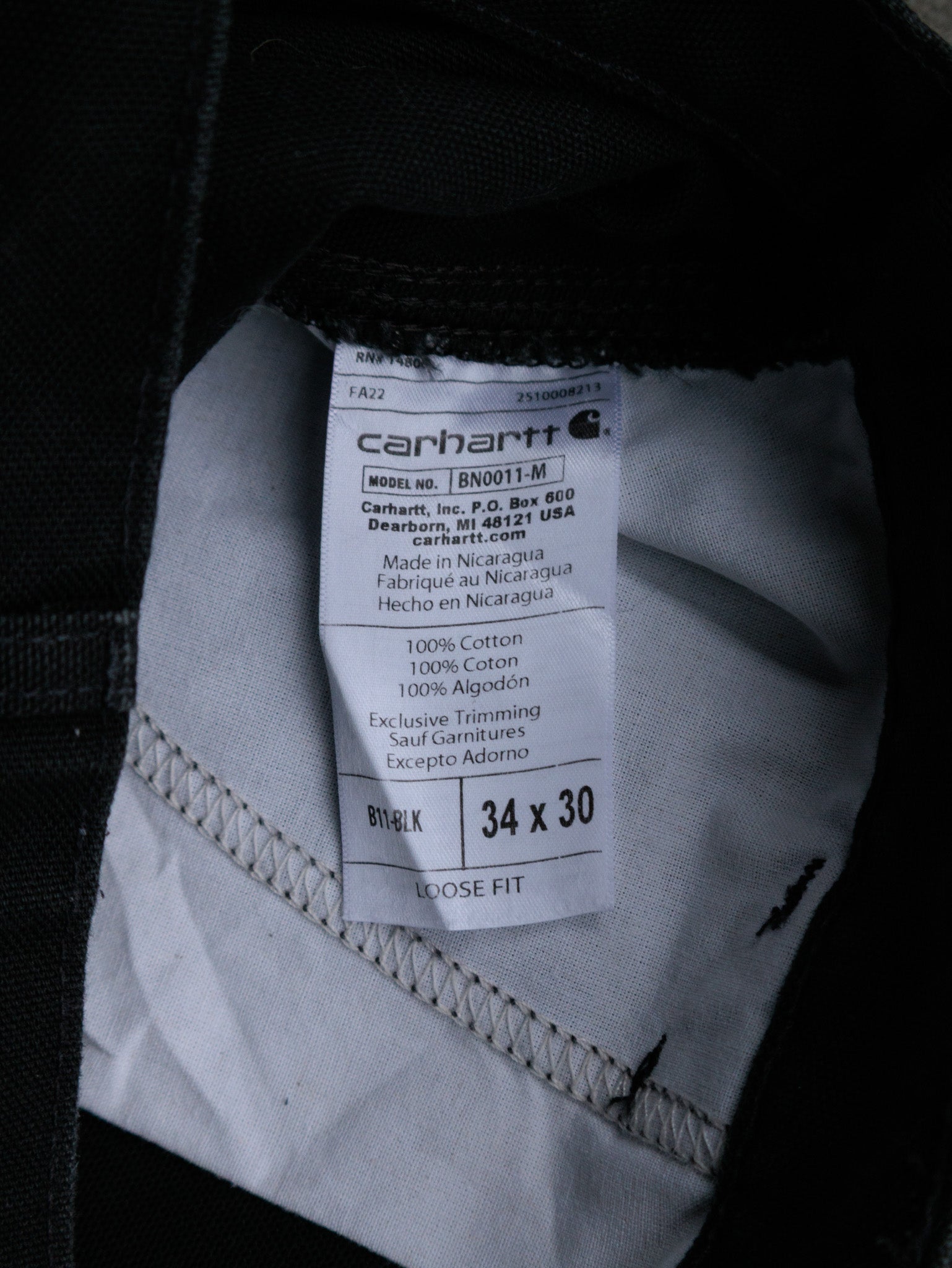Black Carhartt Pant (W34)