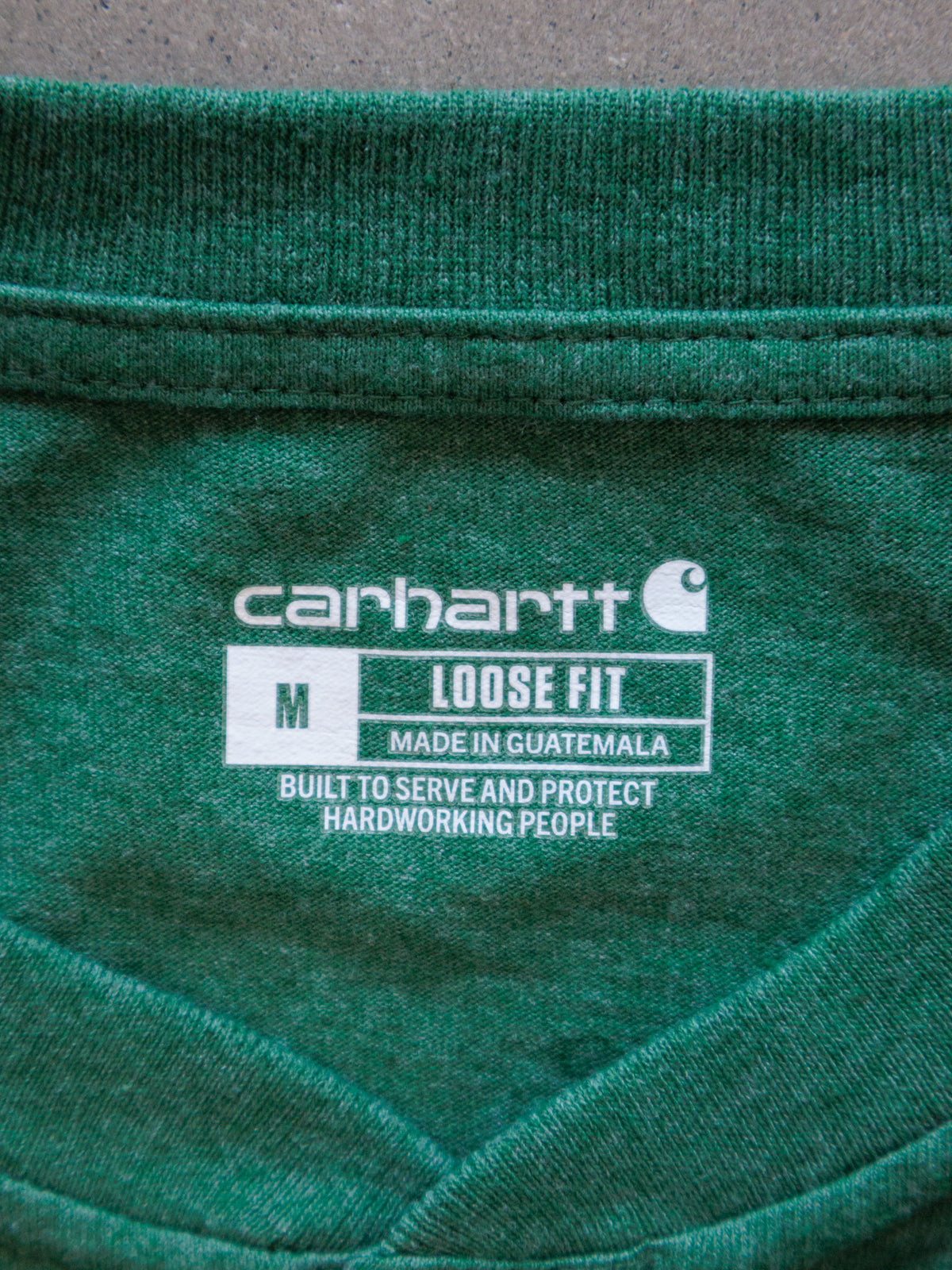 Vintage Green Carhartt Henley Long Sleeve Tee (M)