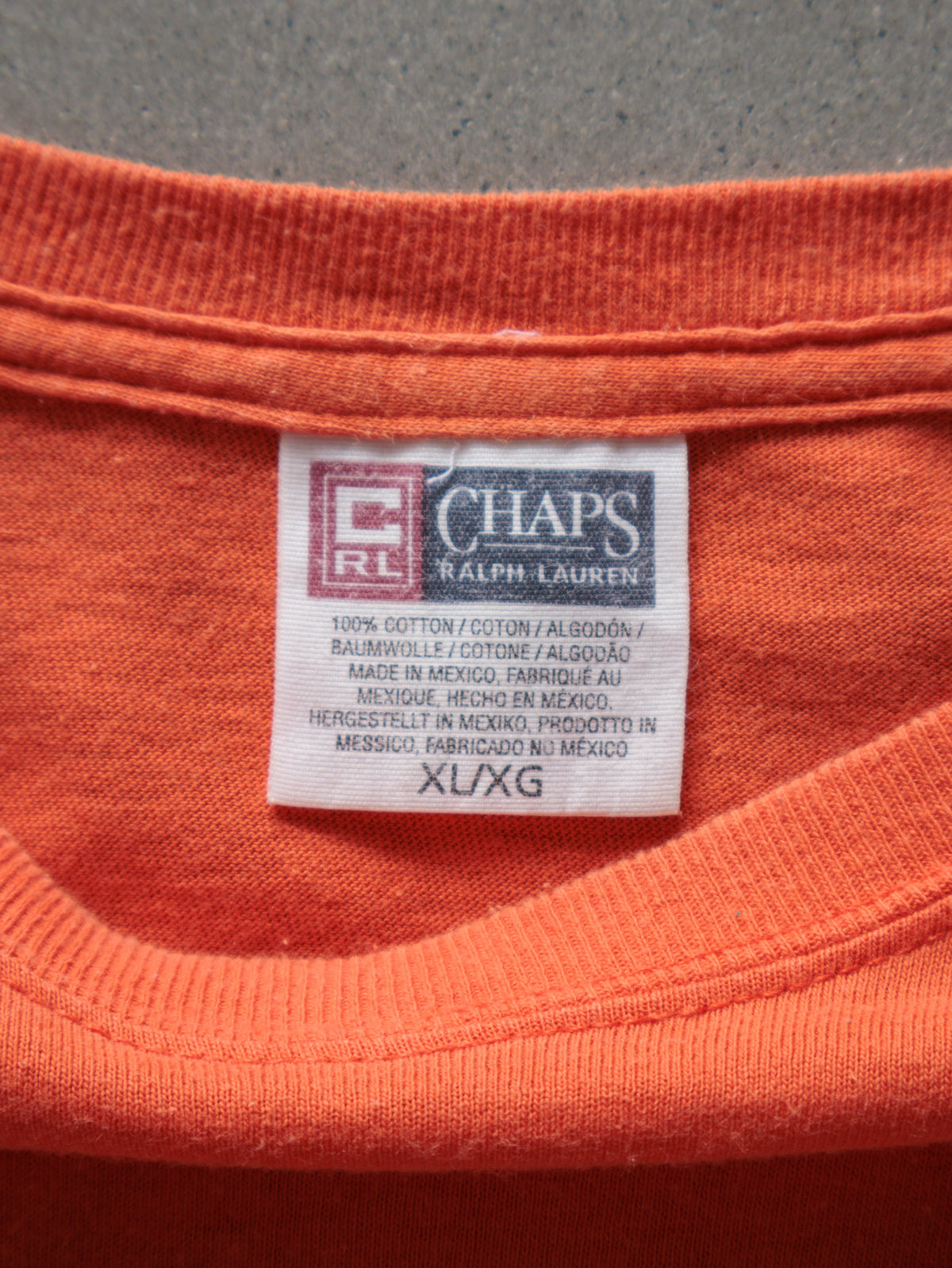 Vintage 90s Orange Chaps Ralph Lauren Tee (XL)