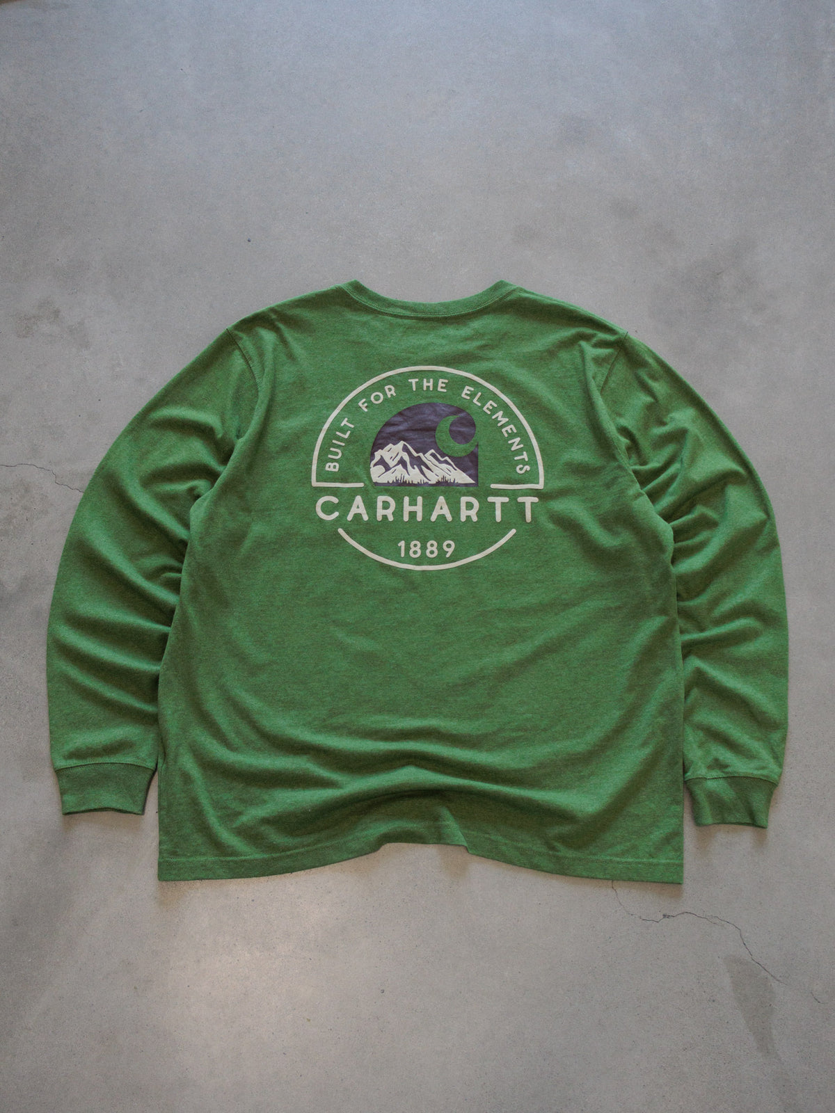 Vintage Green Carhartt Pocket Long Sleeve Tee (XL)
