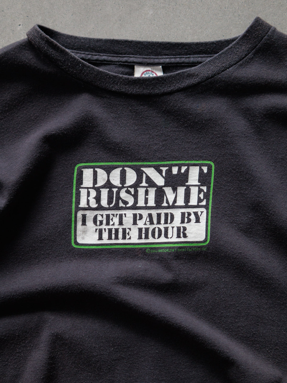 Vintage 00s Black Don't Rush Me Slogan Tee (2XL)