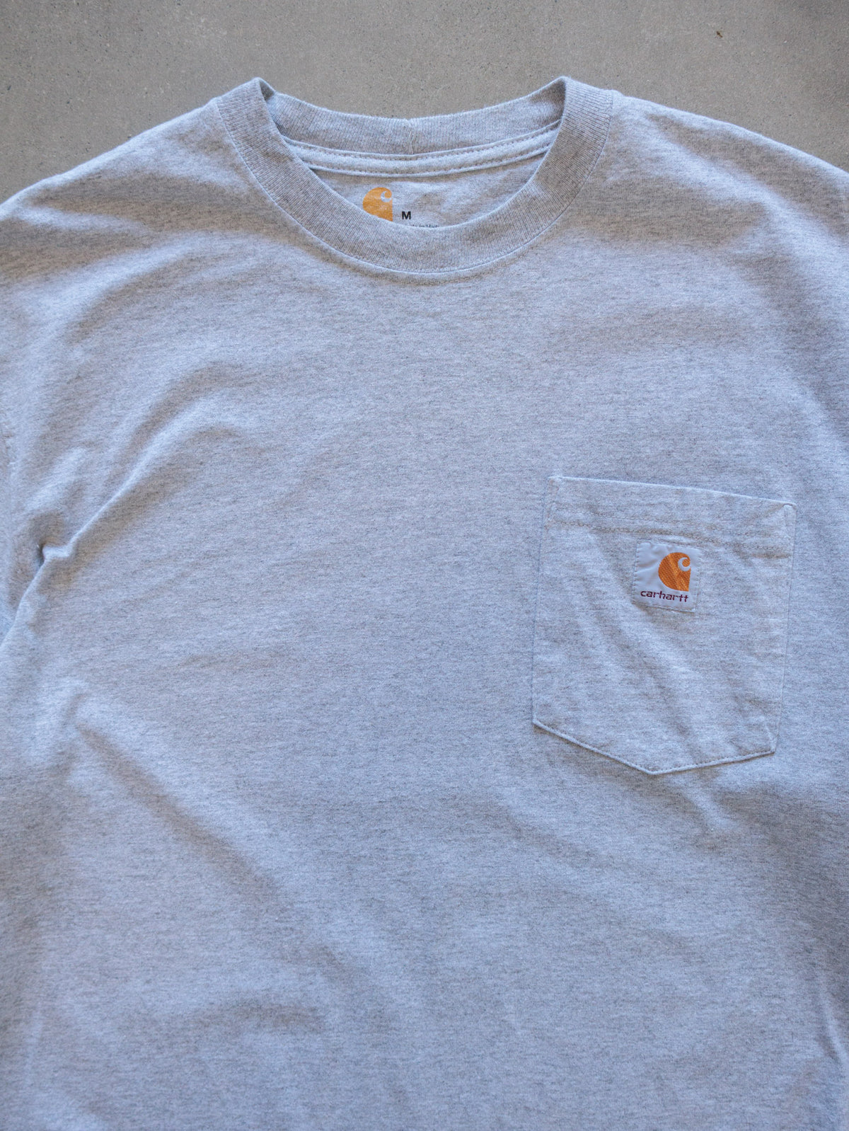 Vintage Grey Carhartt Pocket Long Sleeve Tee (M)