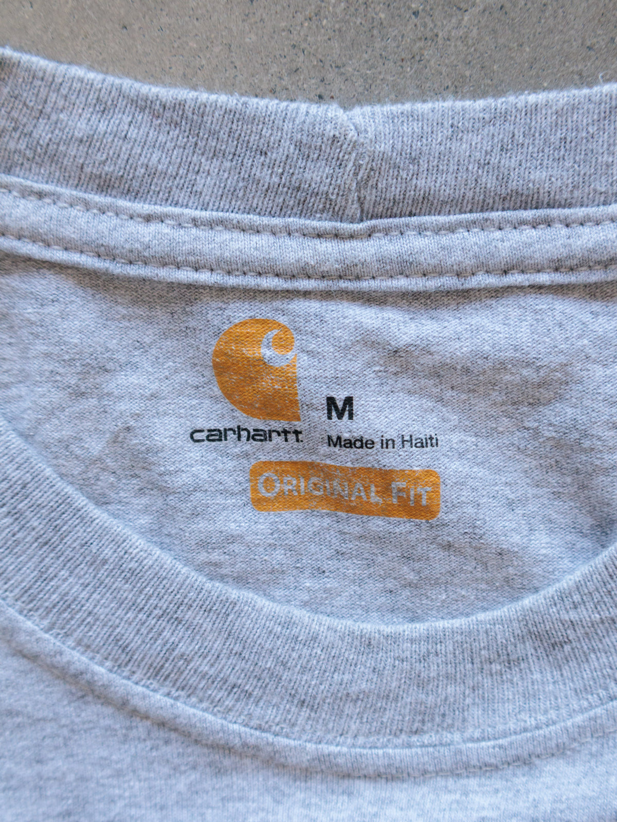 Vintage Grey Carhartt Pocket Long Sleeve Tee (M)