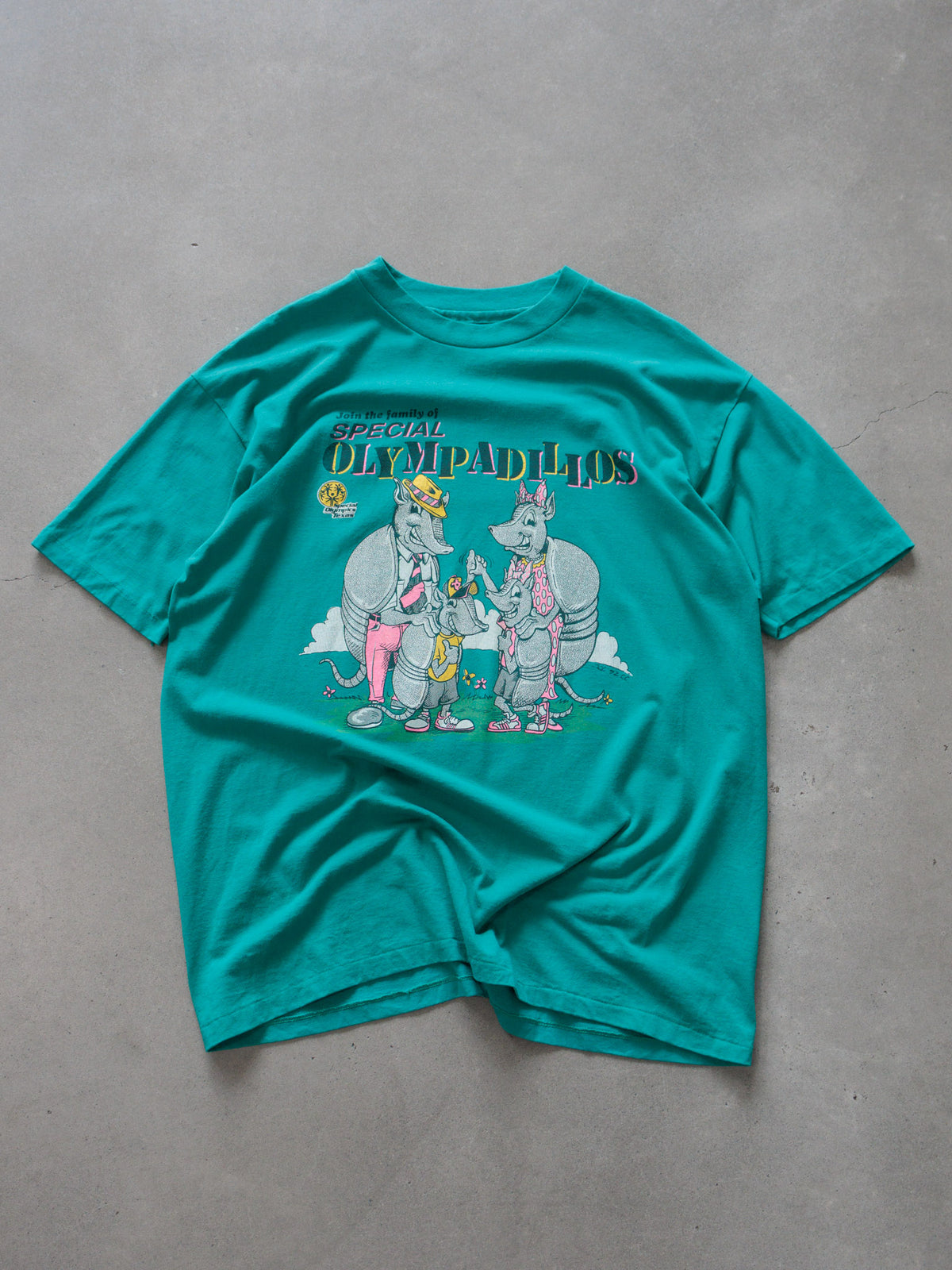 Vintage 90s Green Special Olympics Texas Olympadillos Tee (XL)